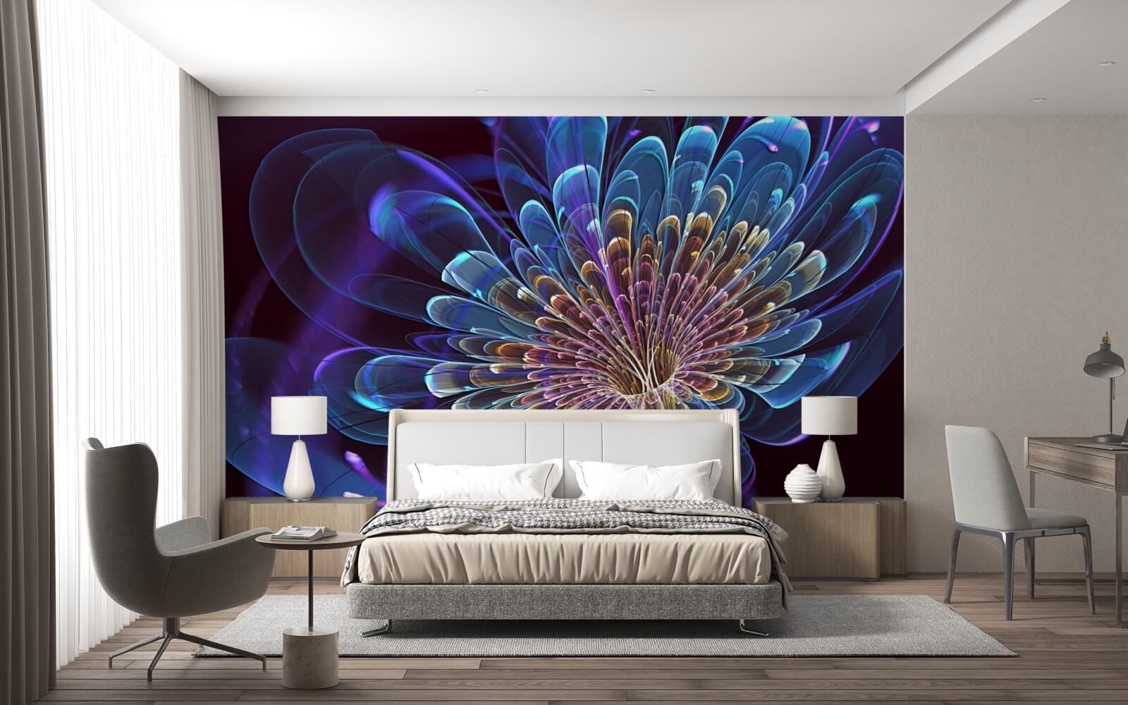 Fotobehang gerbera in een abstracte toon