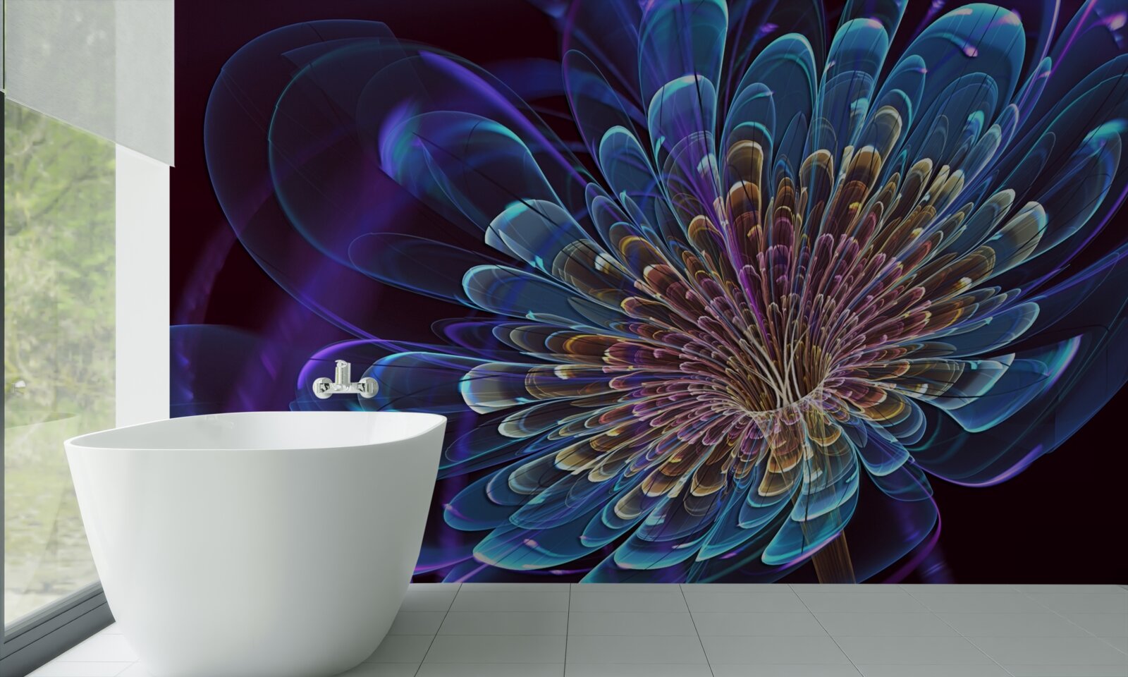 Fotobehang gerbera in een abstracte toon