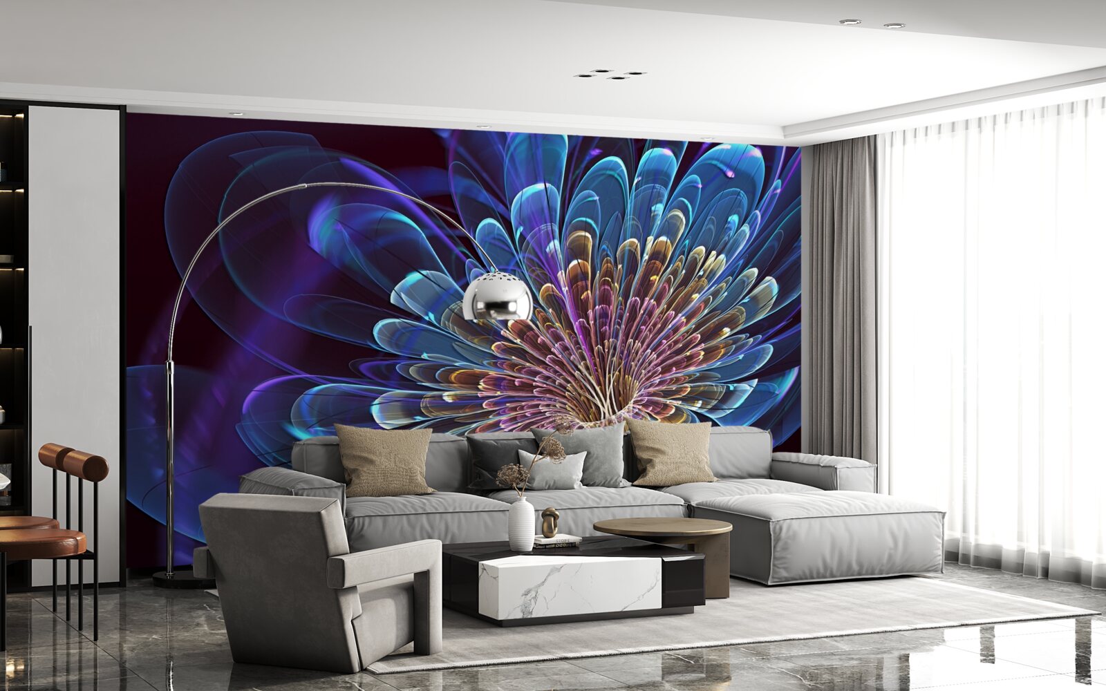 Fotobehang gerbera in een abstracte toon