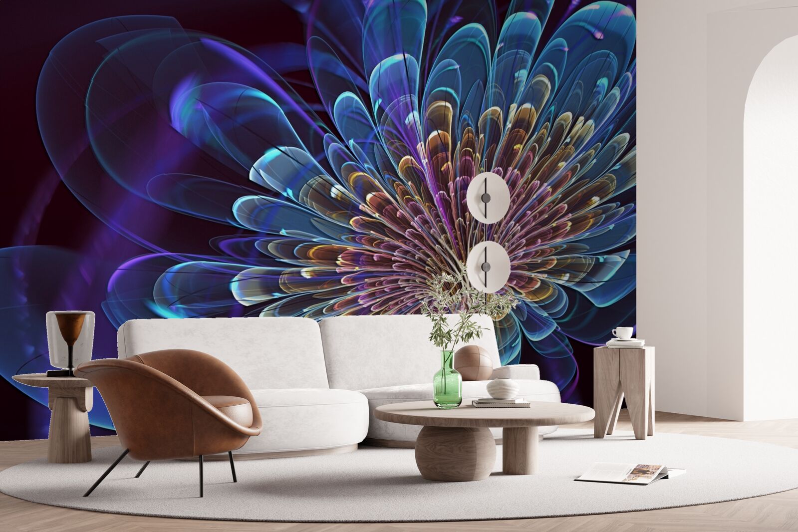 Fotobehang gerbera in een abstracte toon