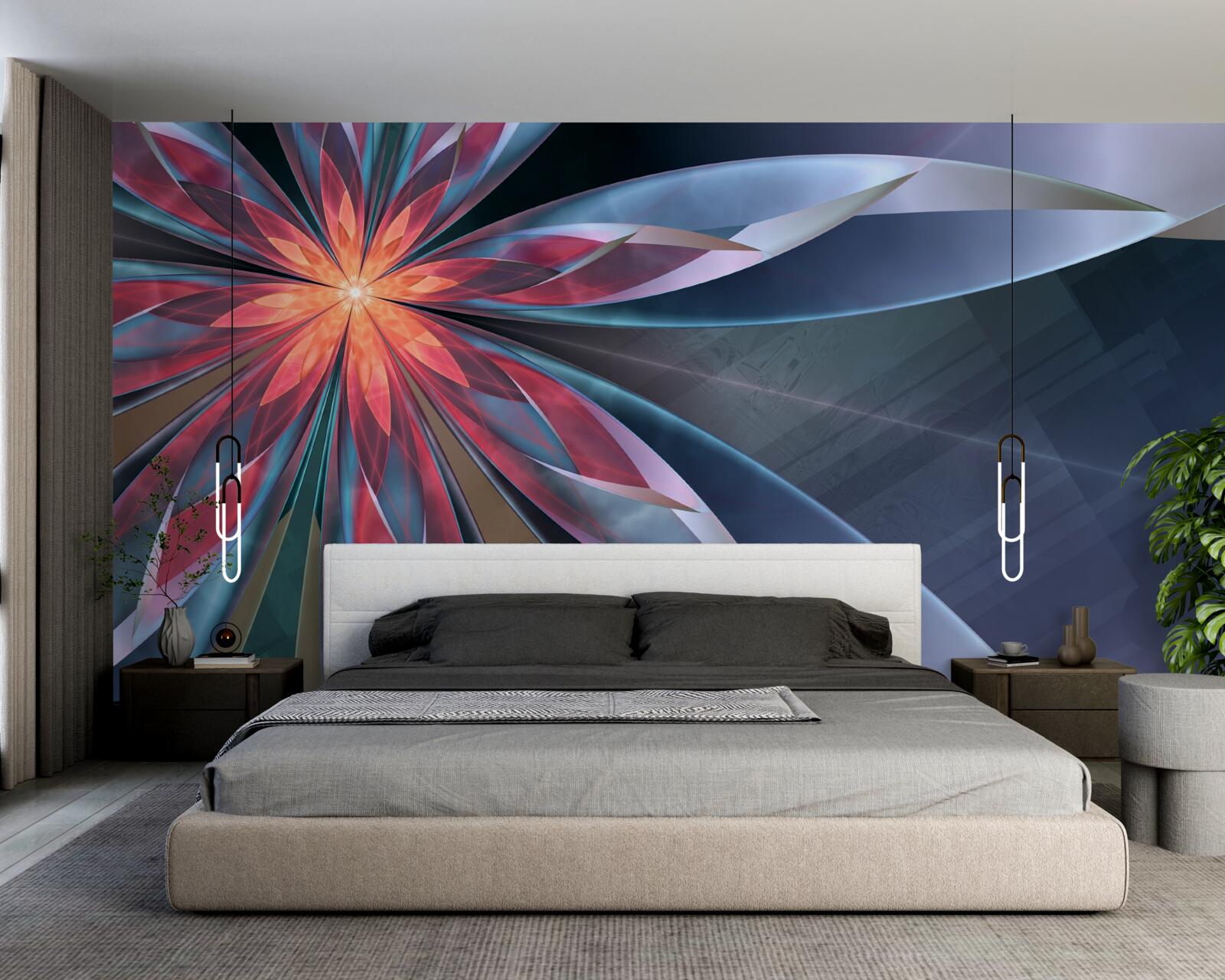 Fotobehang rode kern lotus