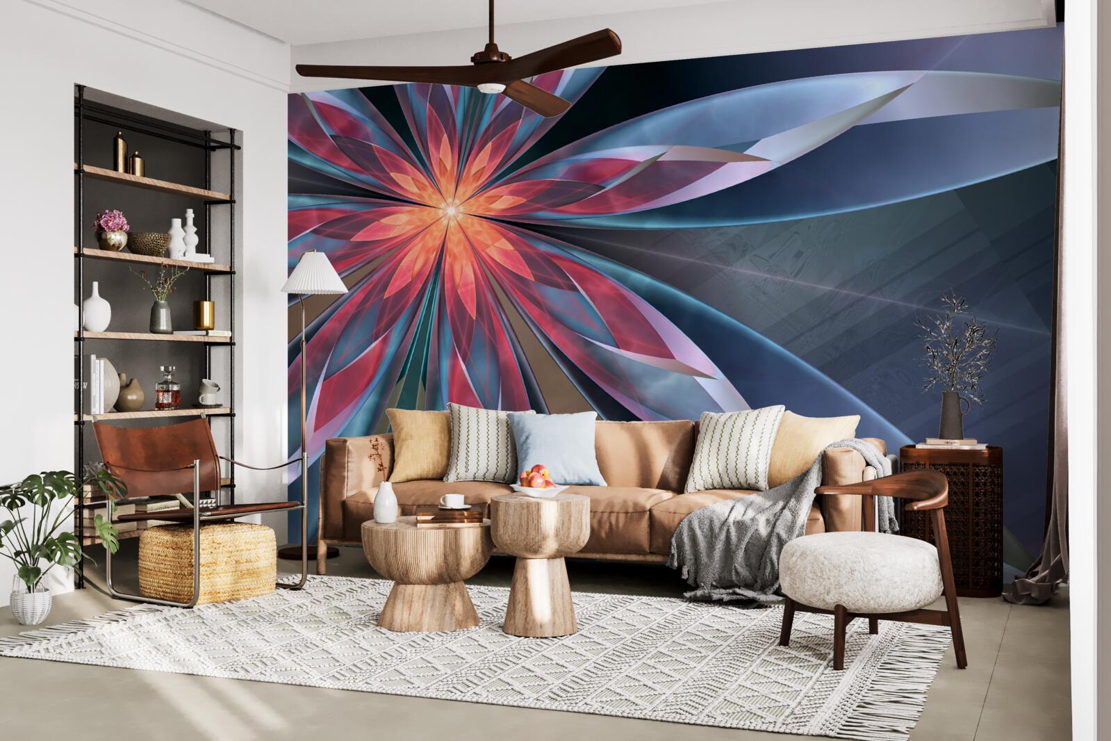 Fotobehang rode kern lotus