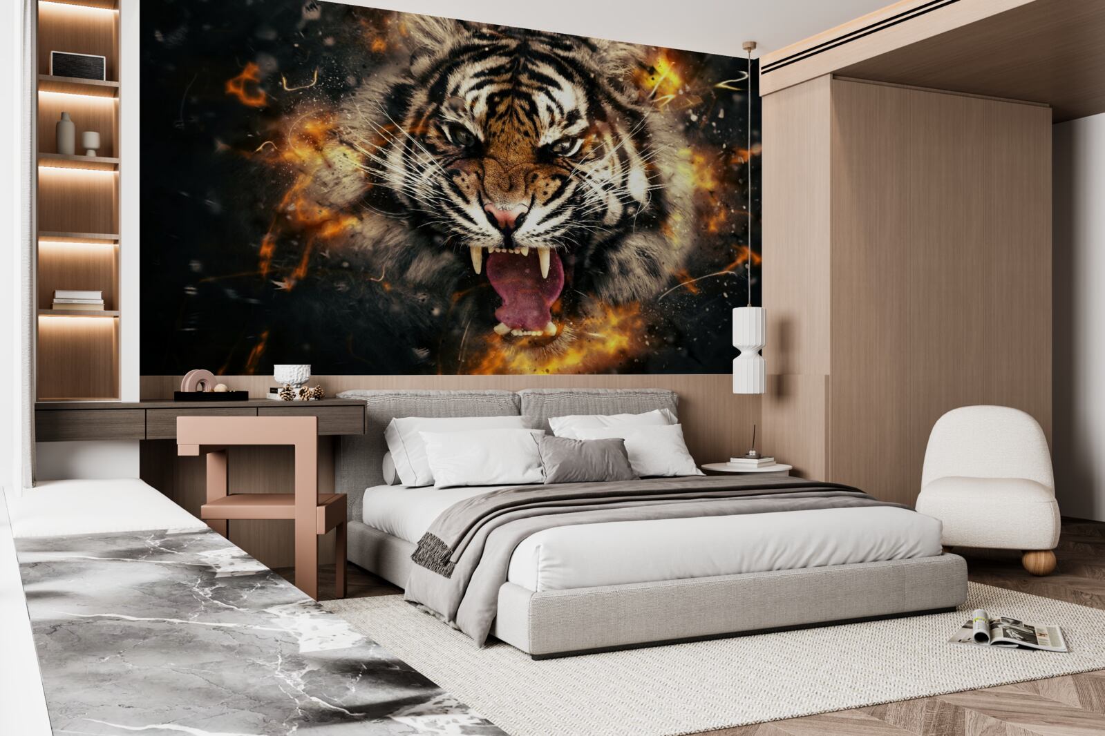 Fotobehang het luide gebrul van de tijger