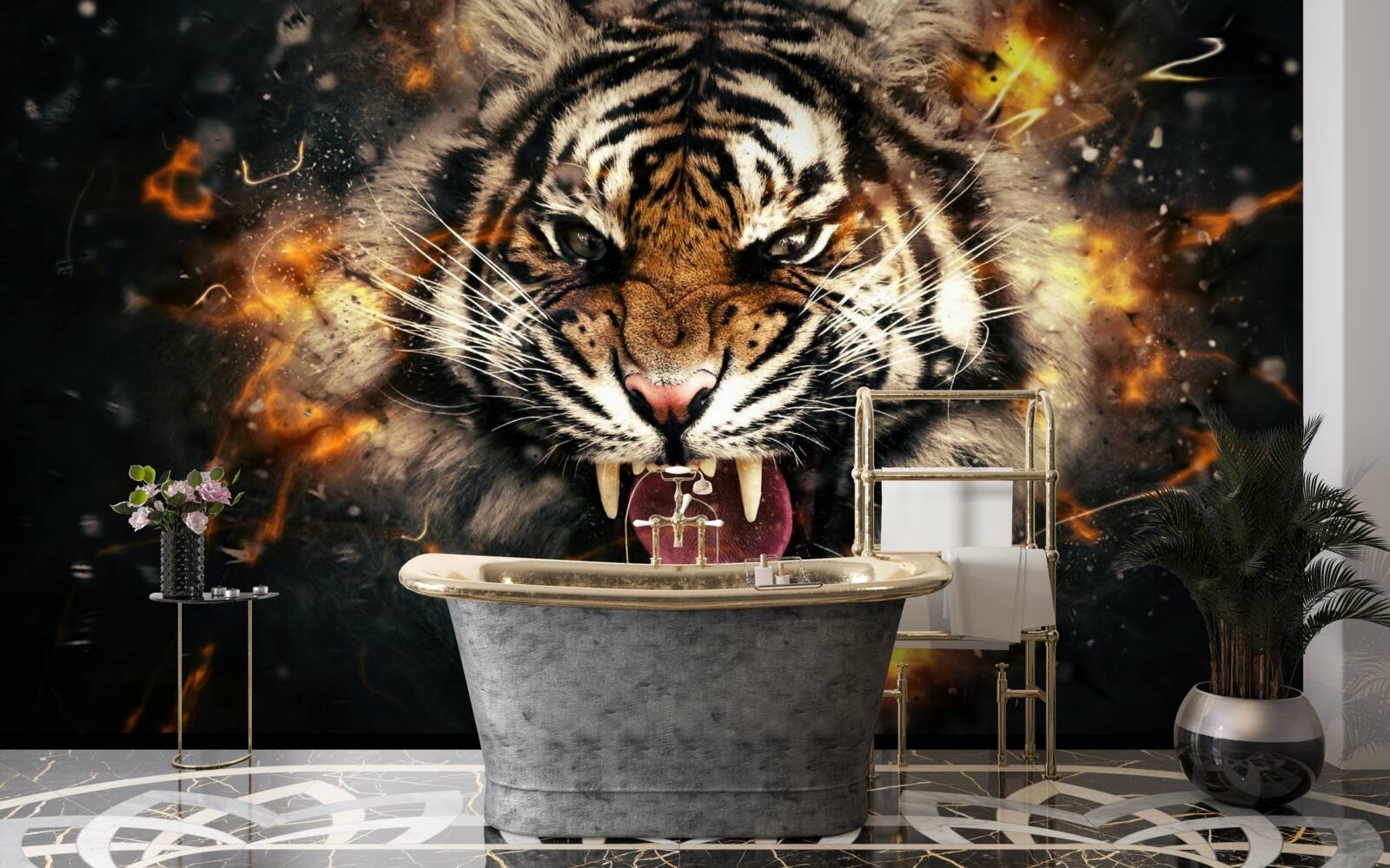 Fotobehang het luide gebrul van de tijger