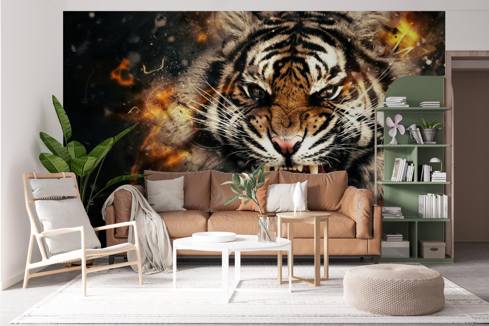 Fotobehang het luide gebrul van de tijger