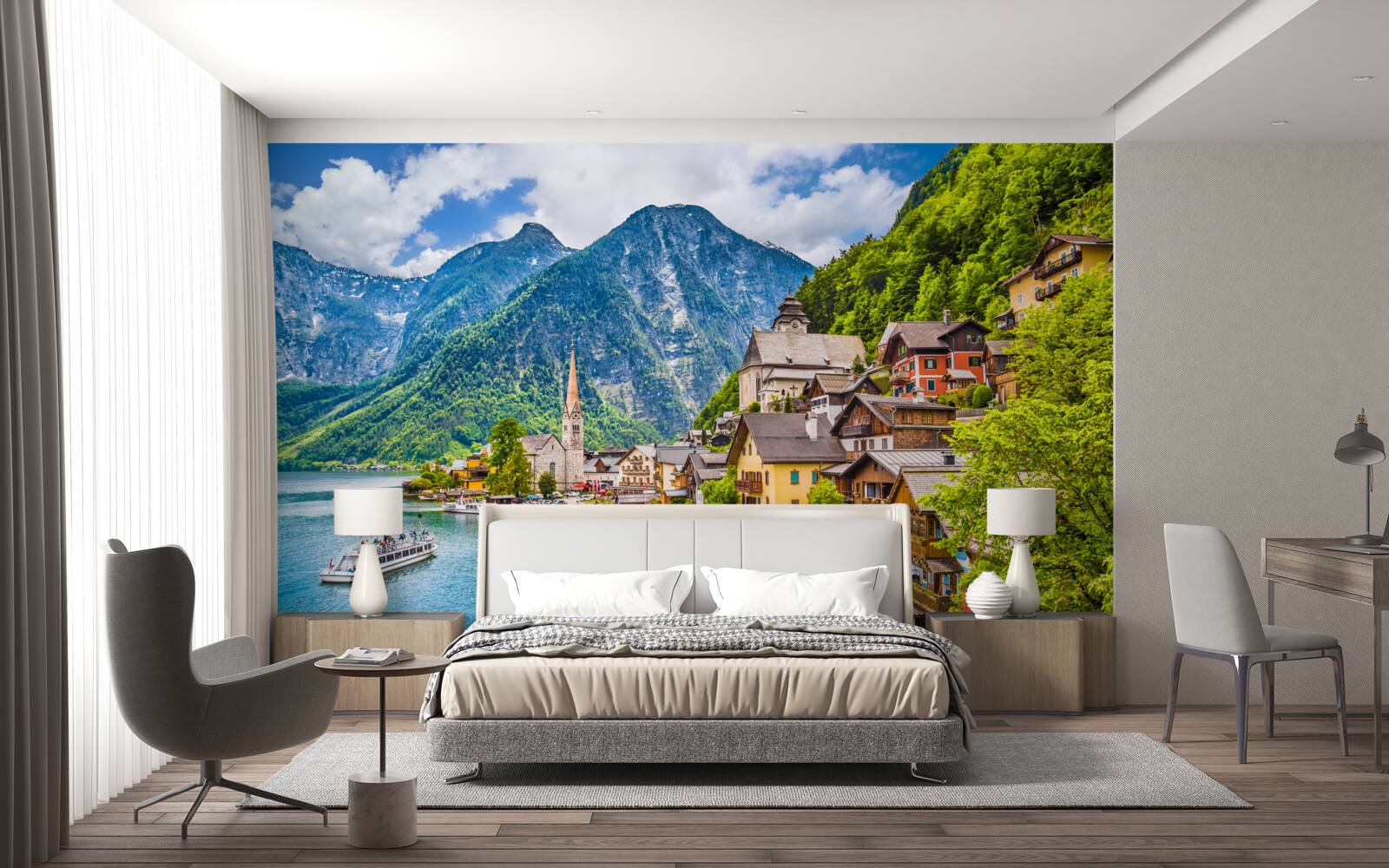 Fotobehang verbazingwekkend hallstatt in oostenrijk