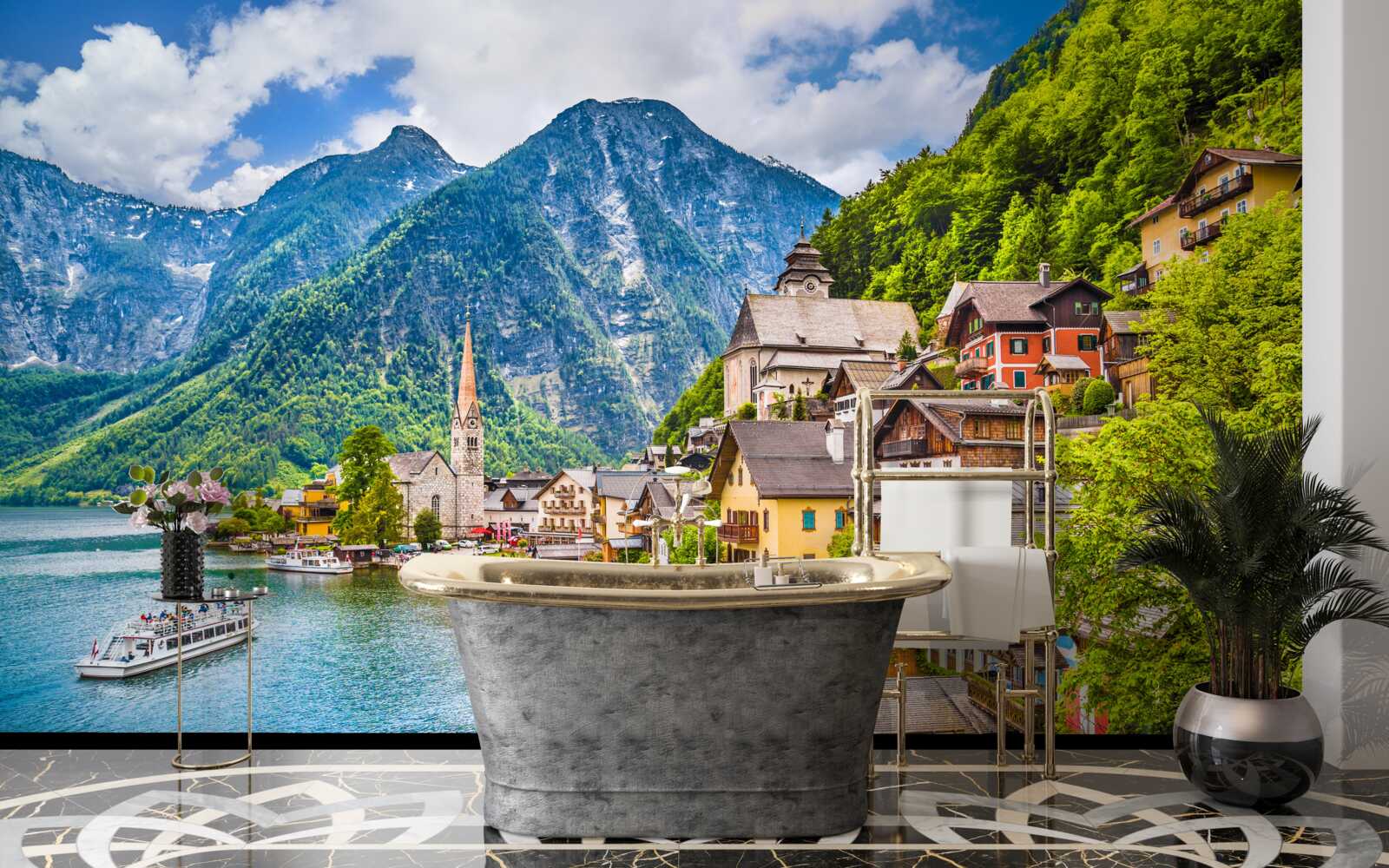 Fotobehang verbazingwekkend hallstatt in oostenrijk