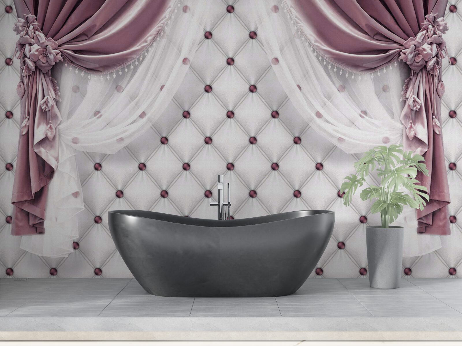 Fotobehang elegante kroonlijsten en parelwitte tinten