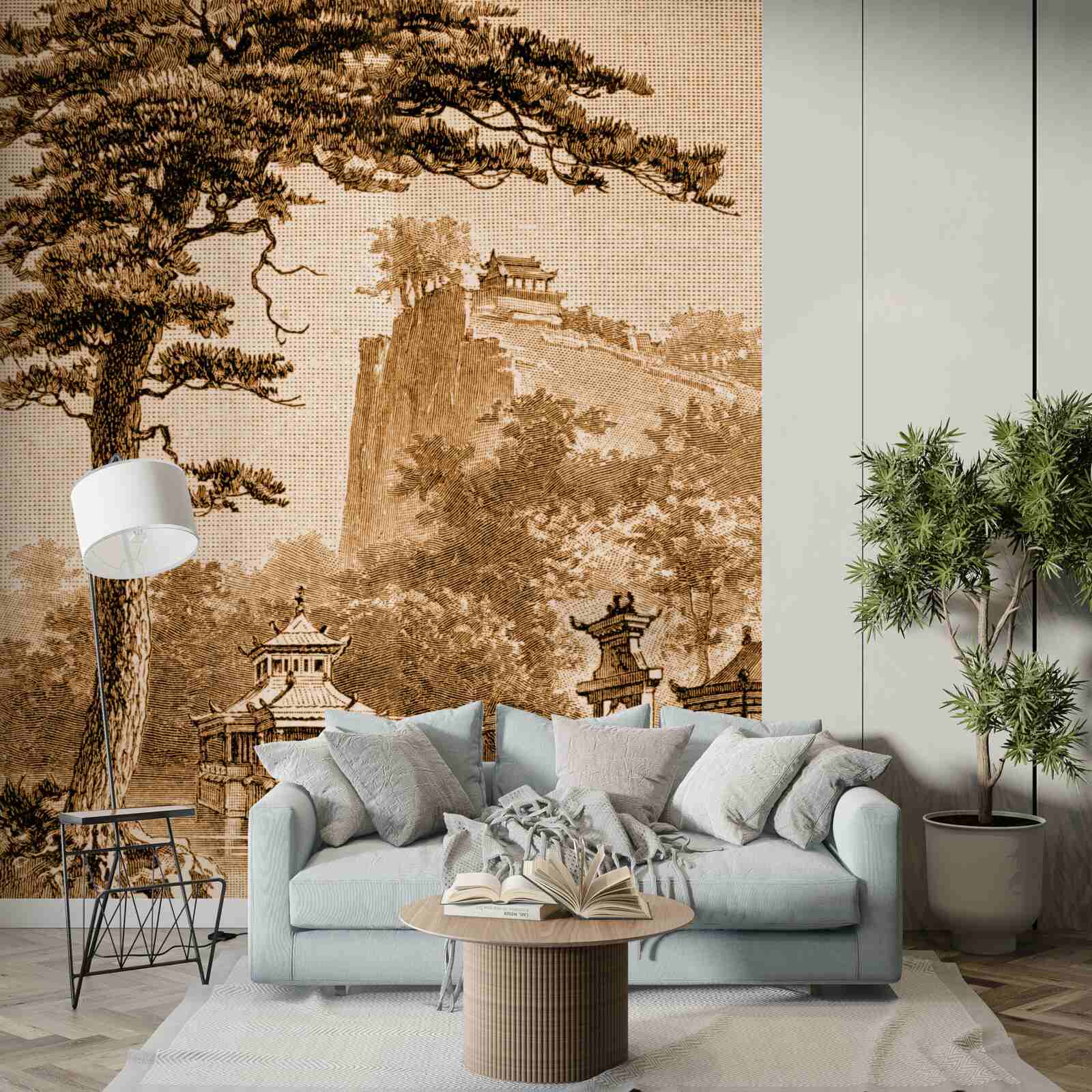 Fotobehang weelderige Chinese tuin