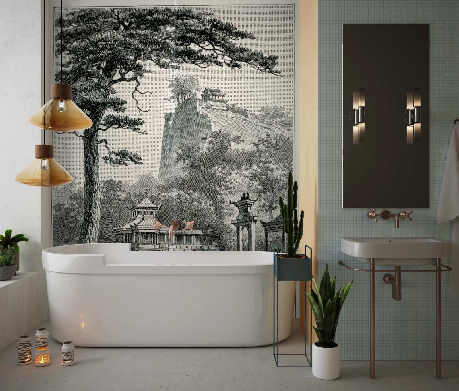 Fotobehang oud chinees park