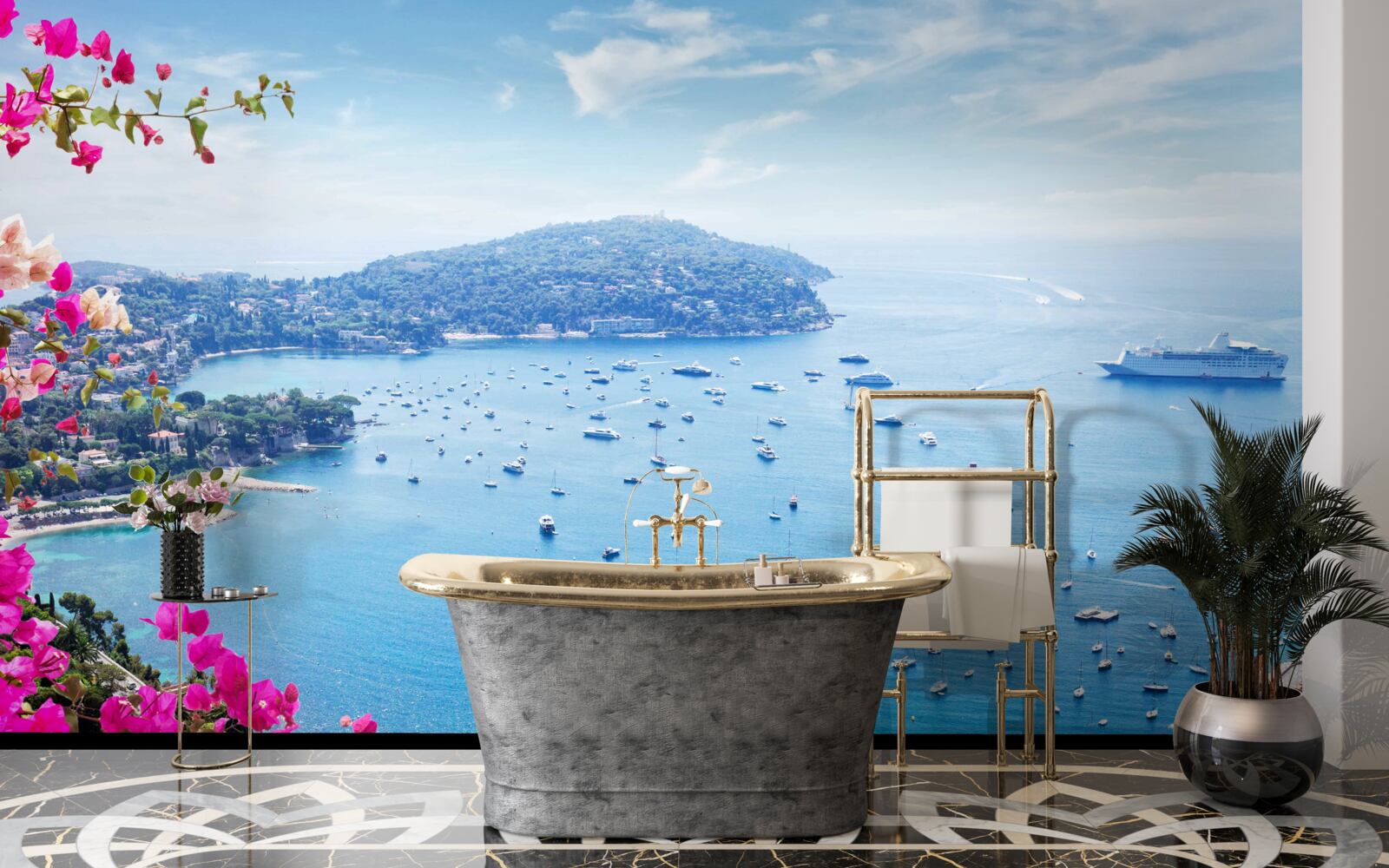 Fotobehang dok bij de saffierkust