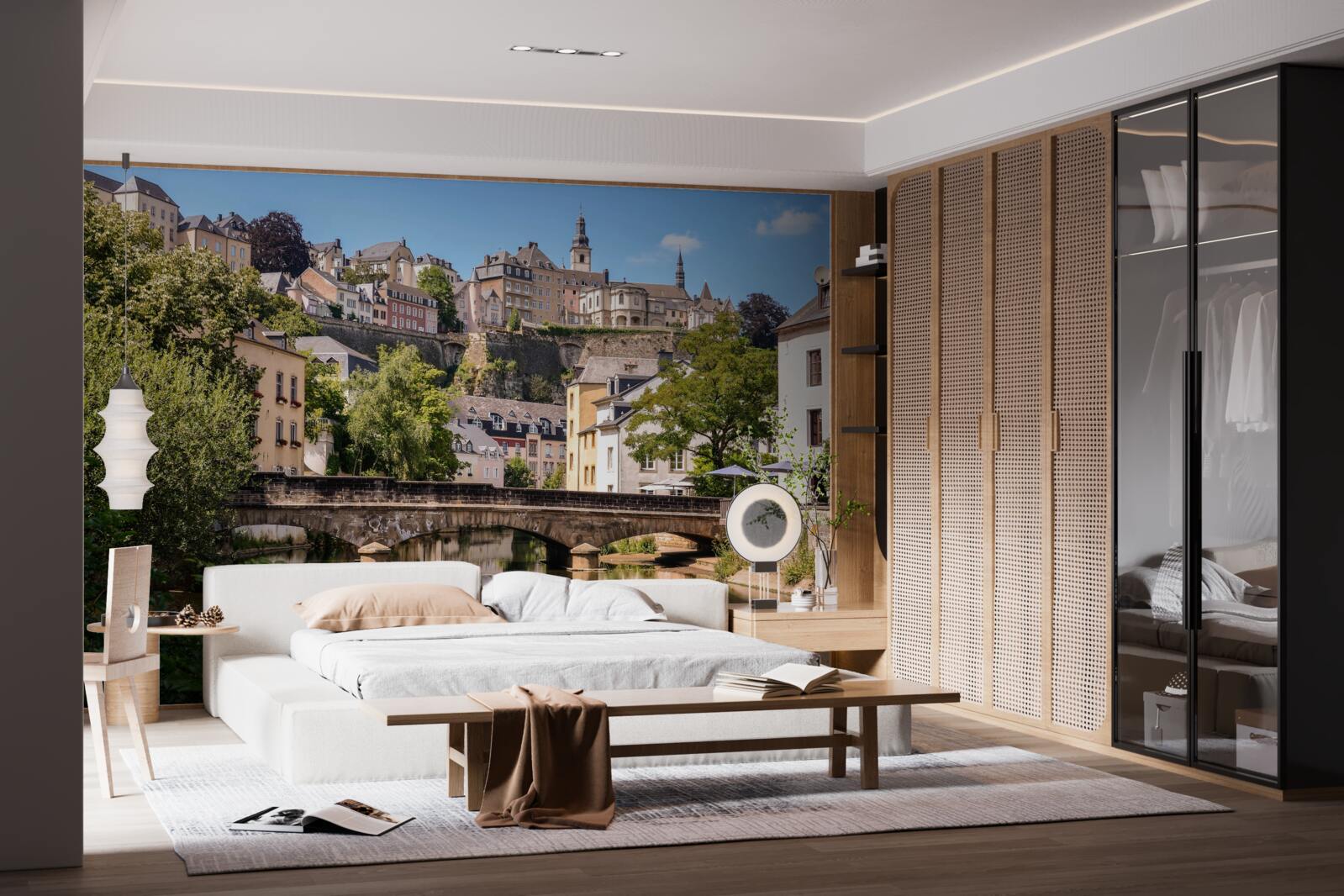 Fotobehang brug over de luxemburgse rivier