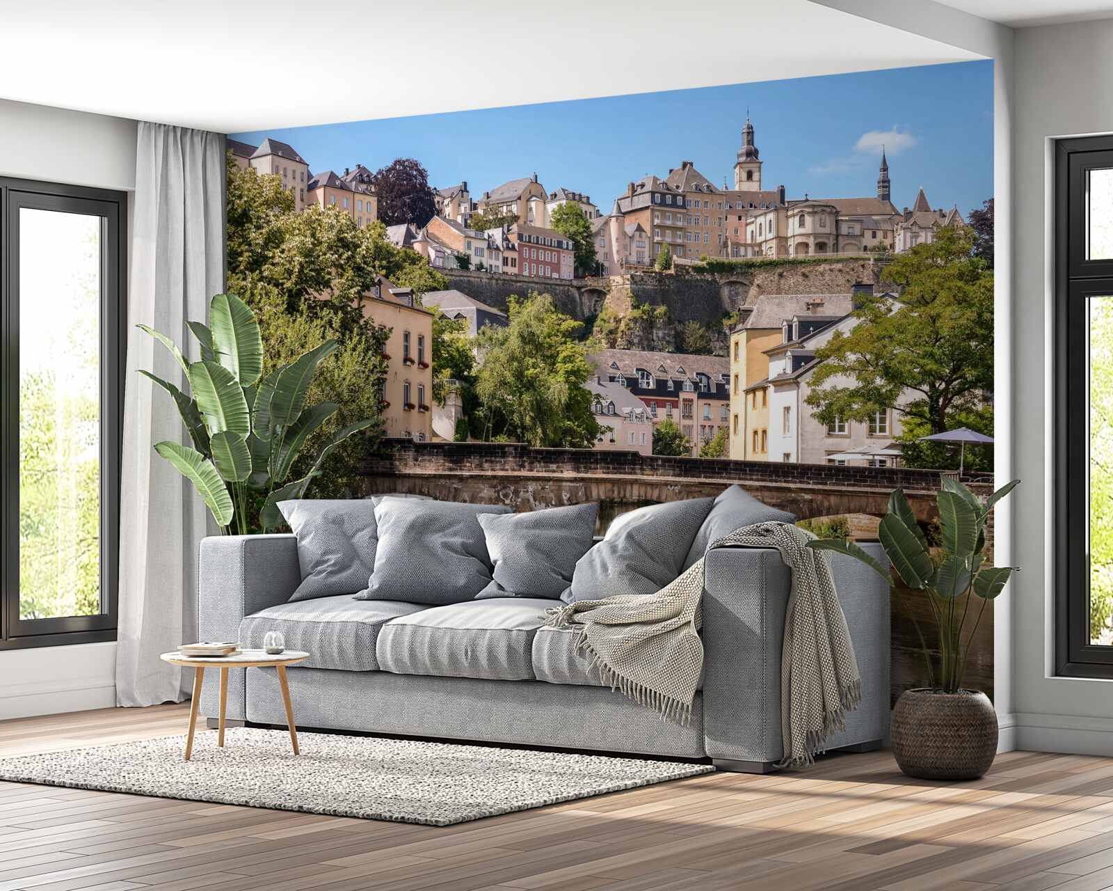 Fotobehang brug over de luxemburgse rivier