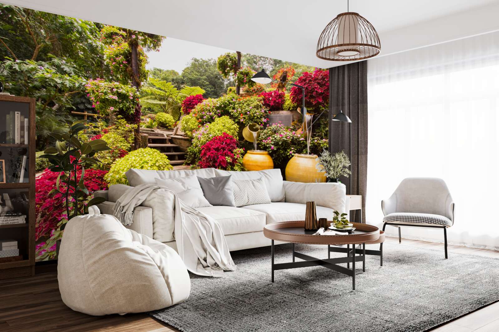 Fotobehang de schoonheid van het landschap gecreëerd door bloemen