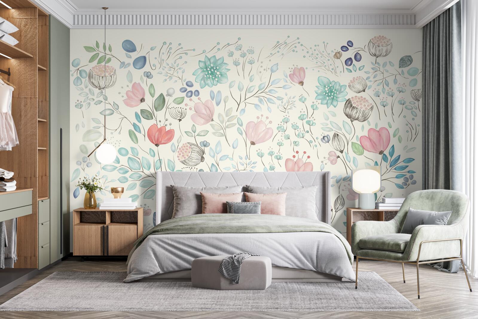 Fotobehang kleine delicate knoppen