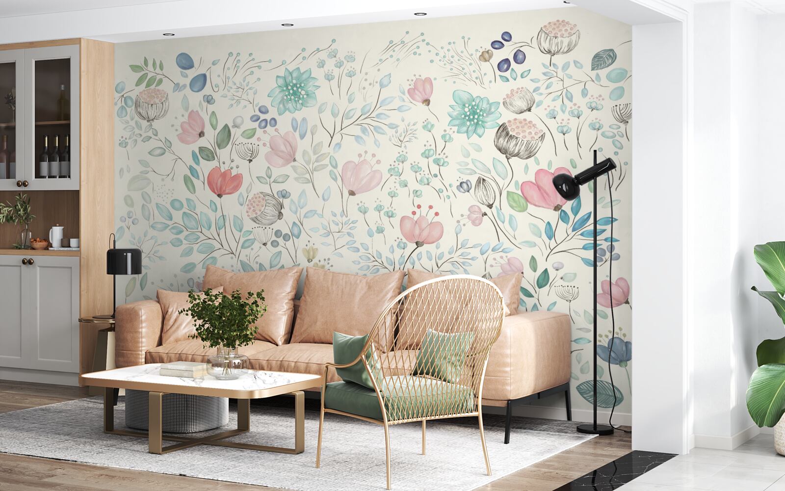 Fotobehang kleine delicate knoppen