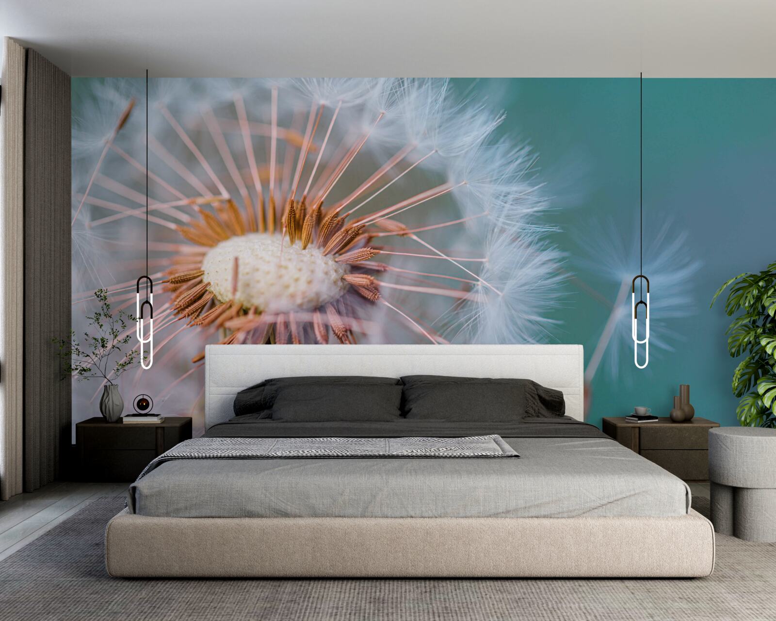 Fotobehang reis van het paardebloemblaadje