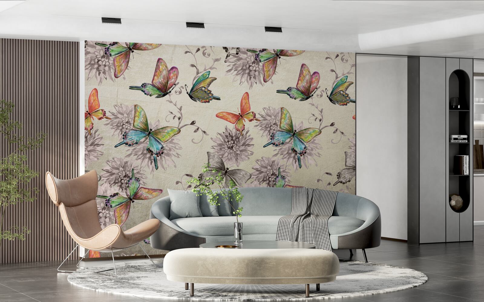 Fotobehang er zijn veel vlinders, allemaal in verschillende kleuren