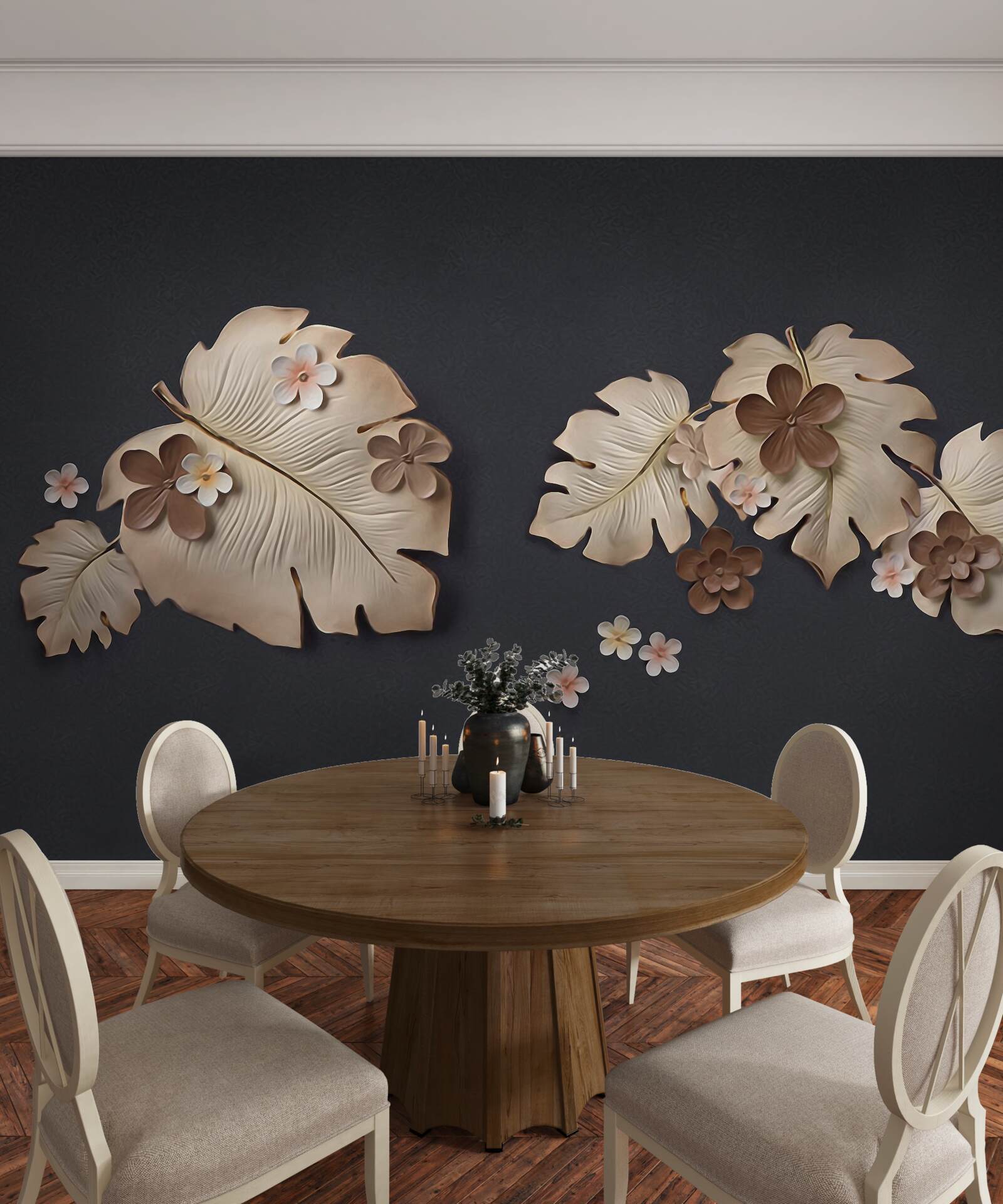 Fotobehang samenstelling van bruine bladeren