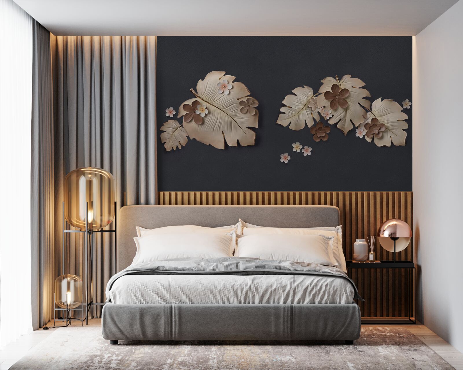 Fotobehang samenstelling van bruine bladeren