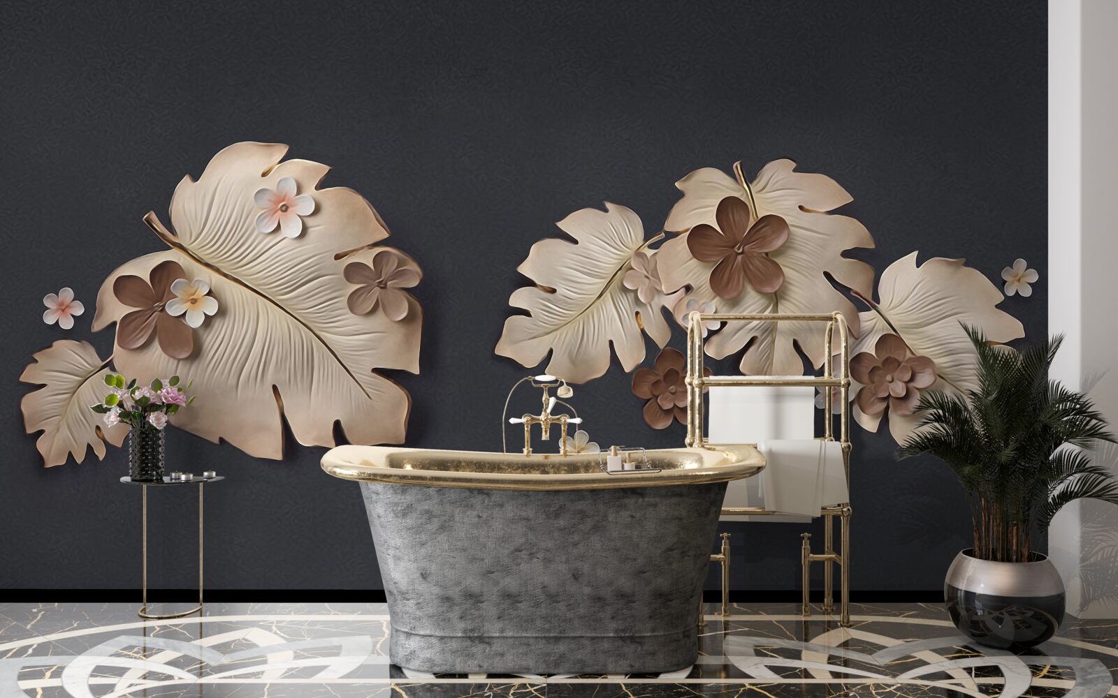 Fotobehang samenstelling van bruine bladeren