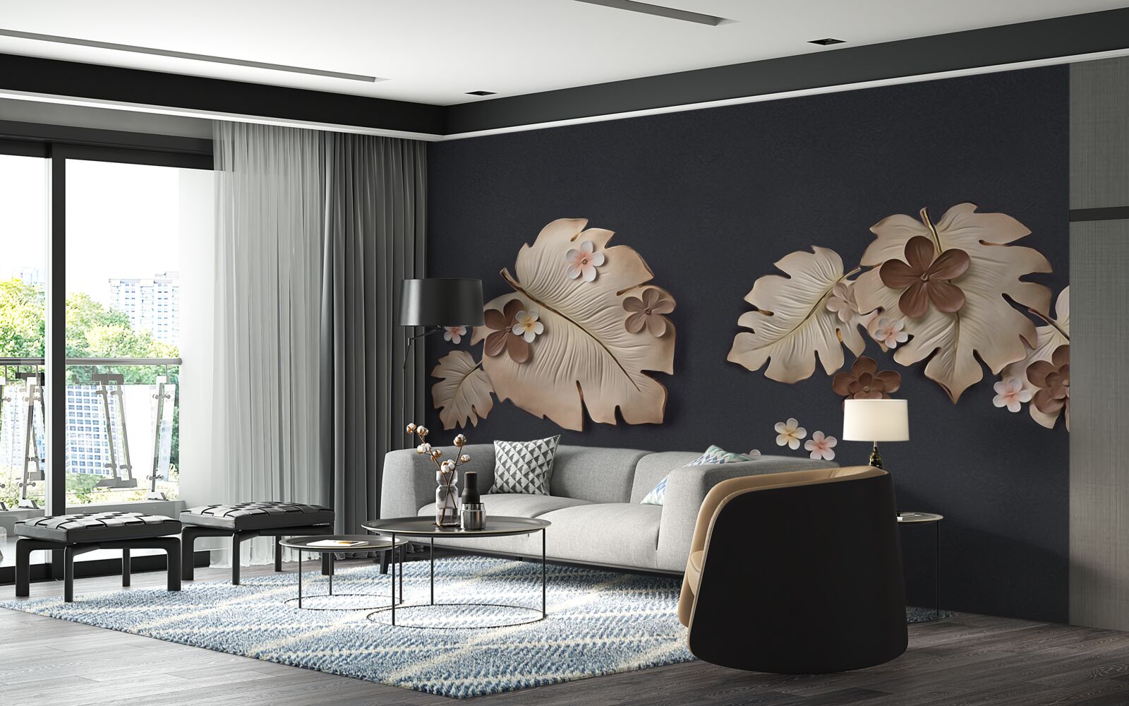 Fotobehang samenstelling van bruine bladeren