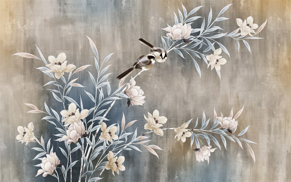 Fotobehang herfst weide bloemen