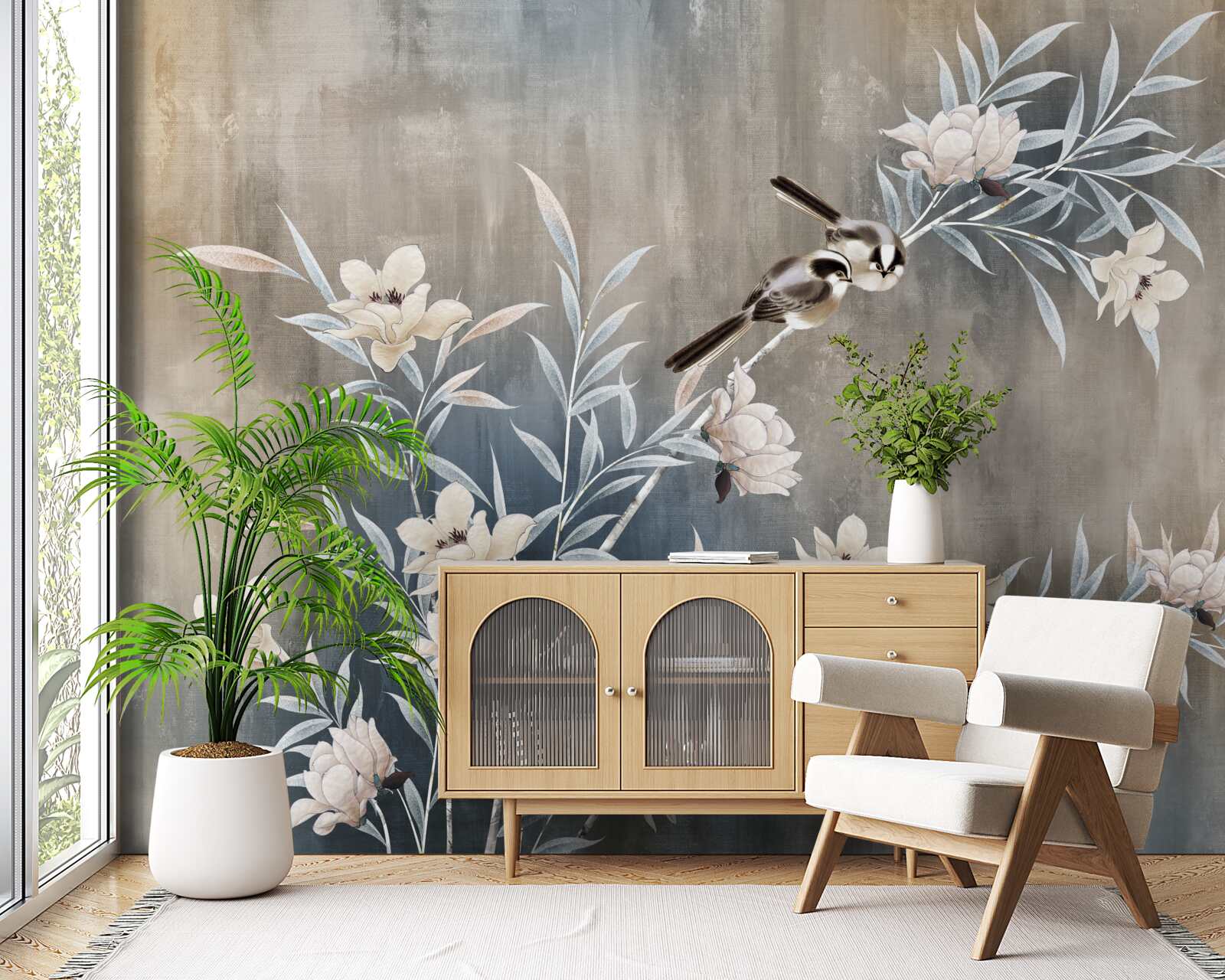 Fotobehang herfst weide bloemen