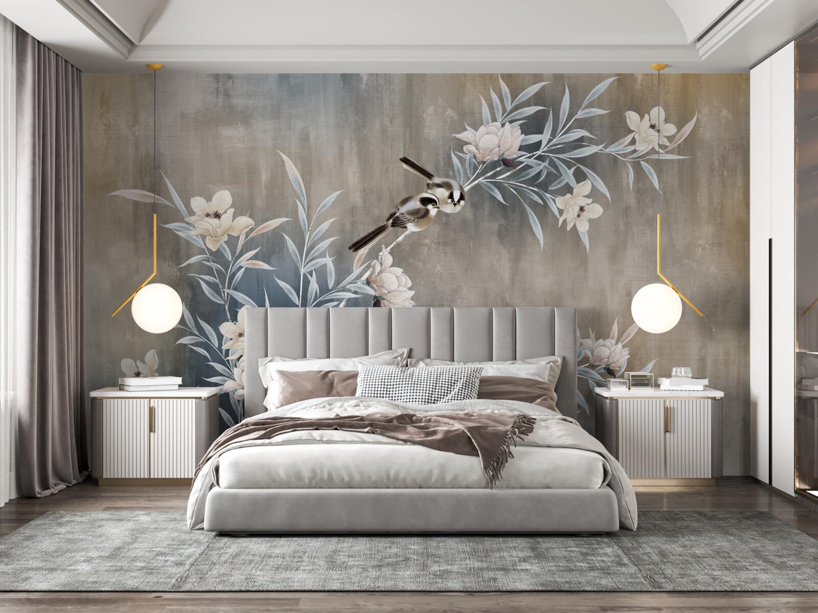 Fotobehang herfst weide bloemen