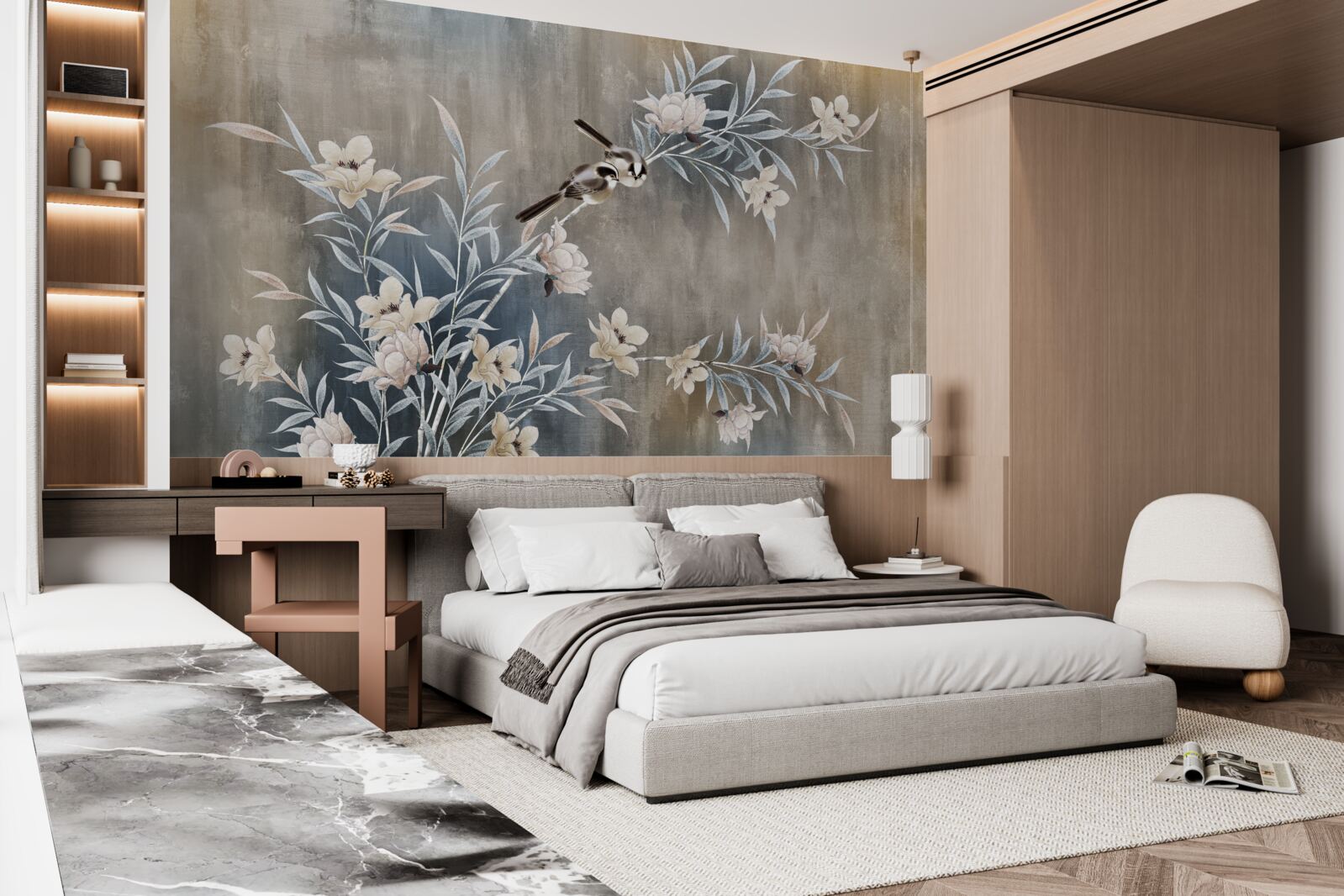 Fotobehang herfst weide bloemen