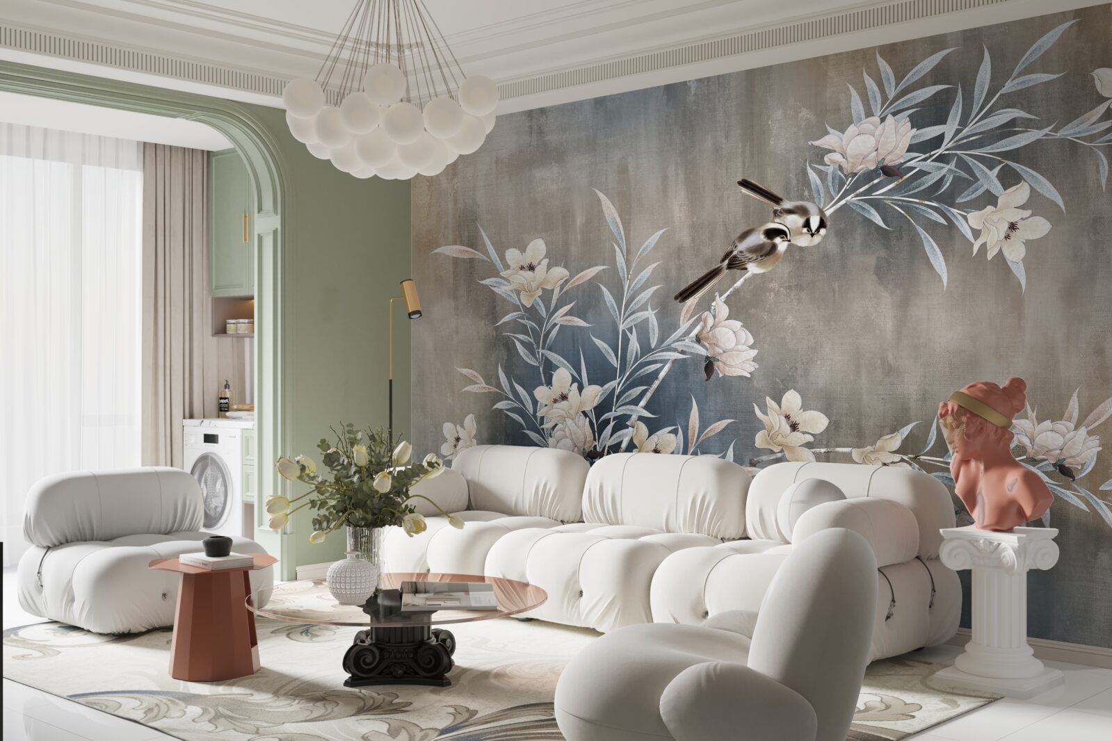 Fotobehang herfst weide bloemen