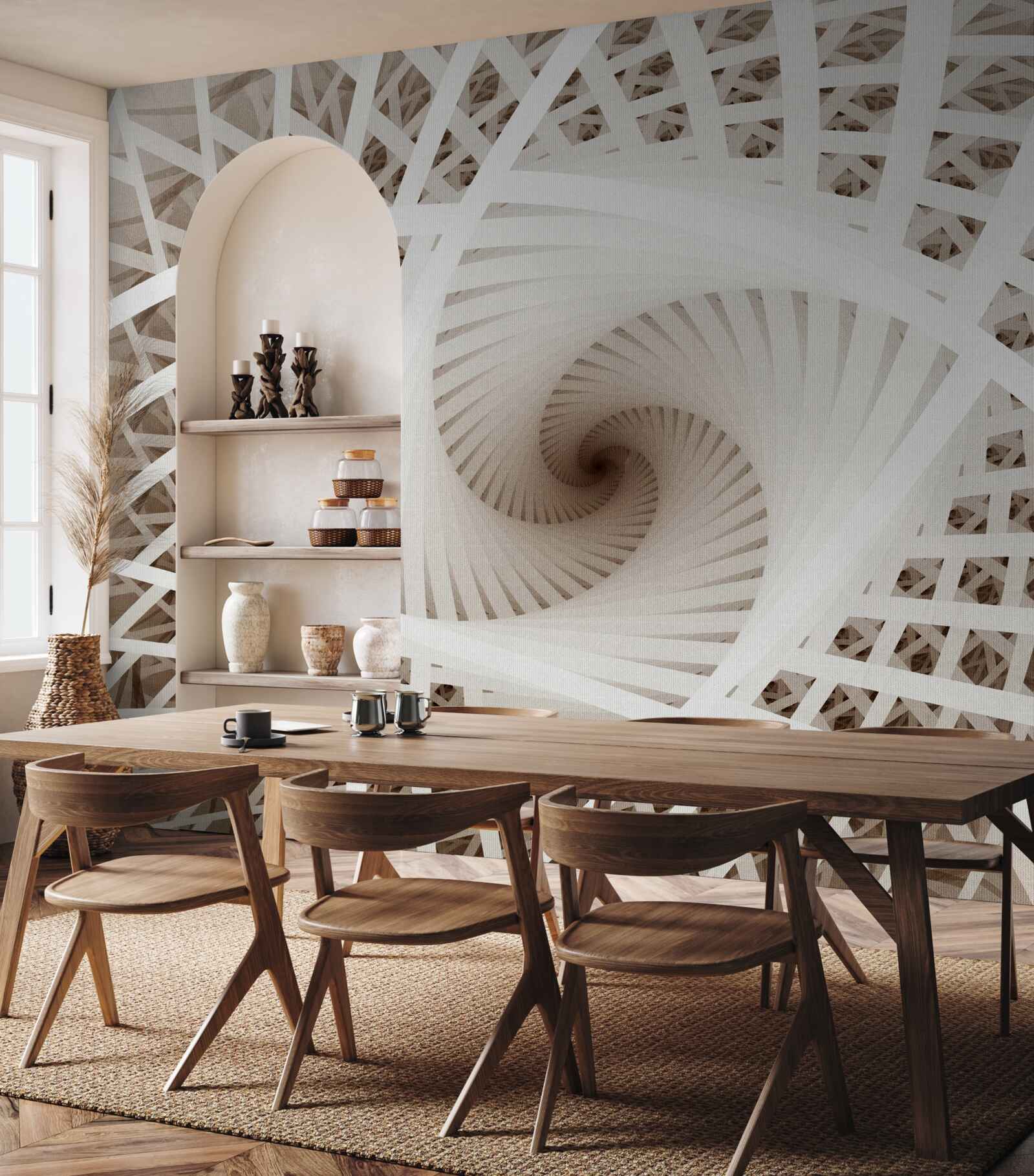 Fotobehang abstracte kijk op spinnen