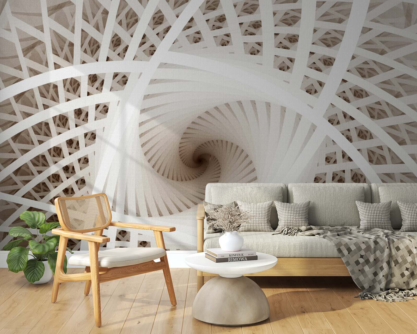 Fotobehang abstracte kijk op spinnen