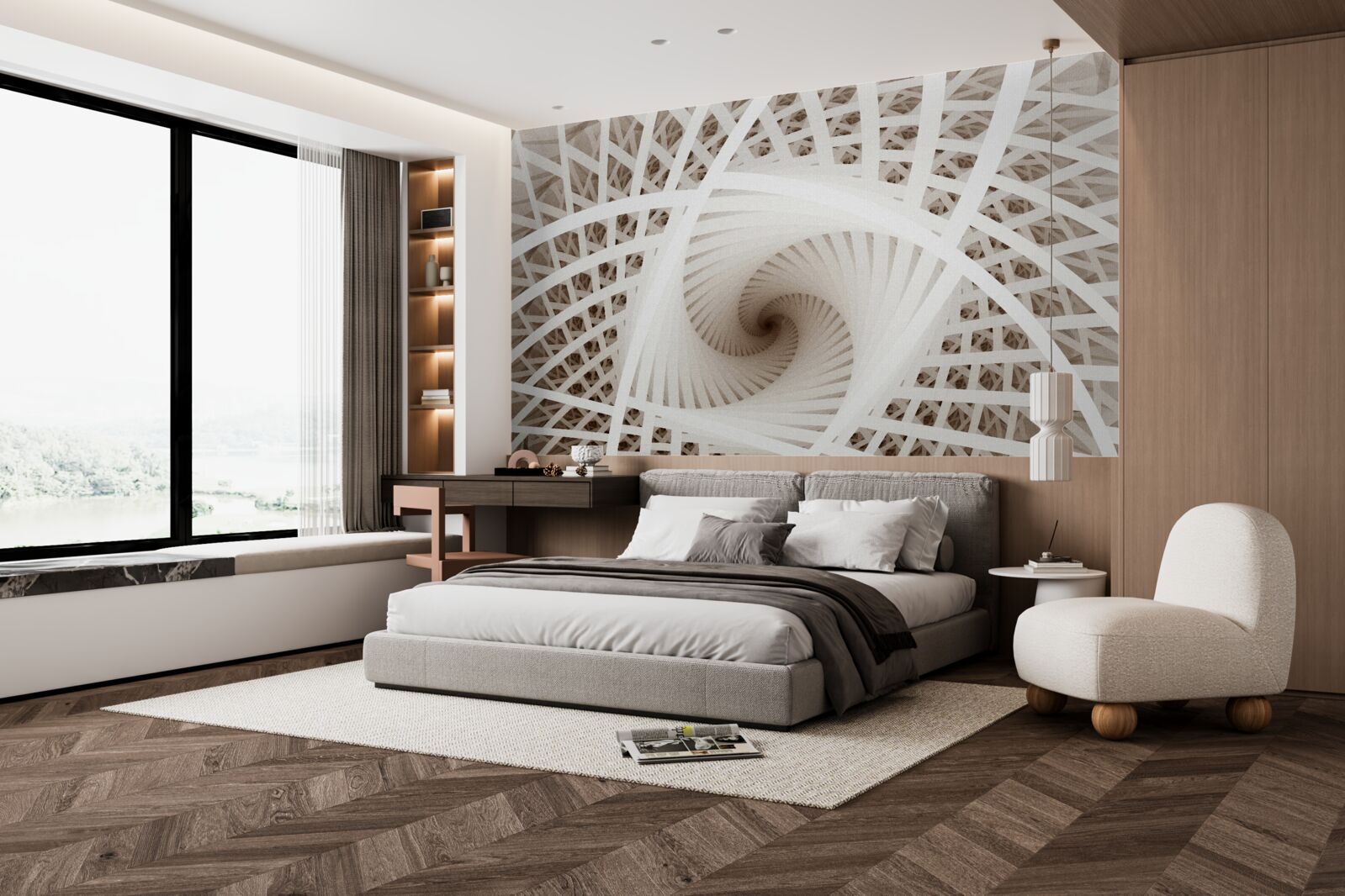 Fotobehang abstracte kijk op spinnen