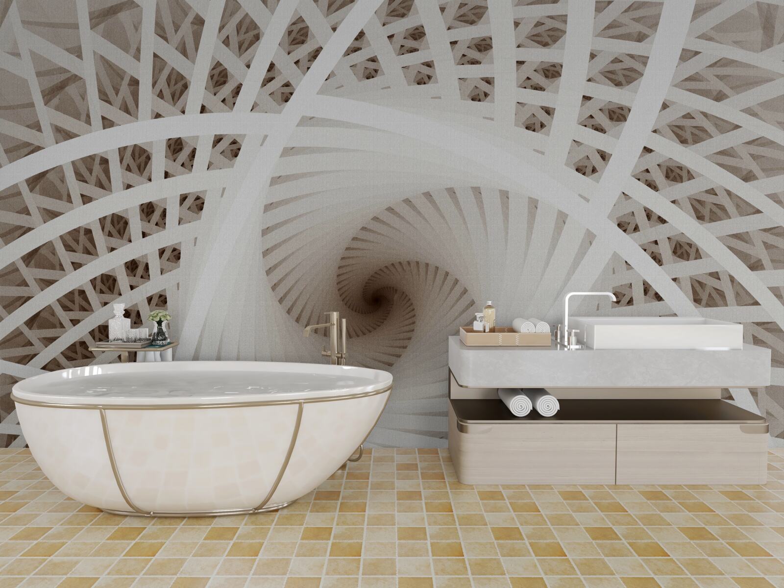 Fotobehang abstracte kijk op spinnen