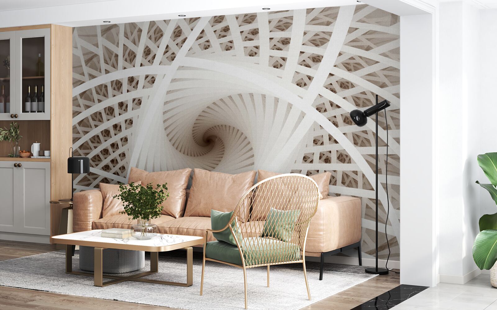 Fotobehang abstracte kijk op spinnen