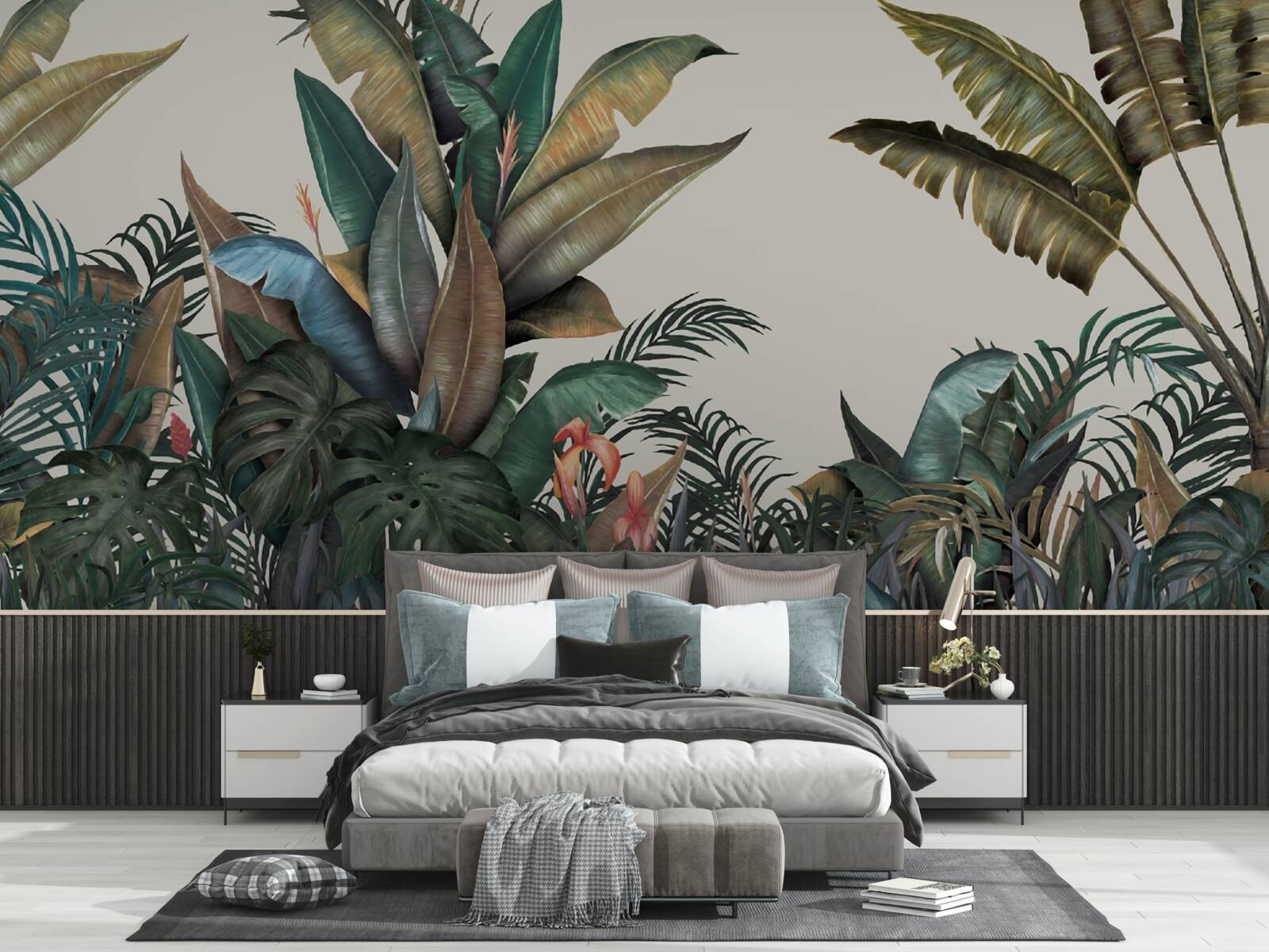 Fotobehang varen in een stortbui