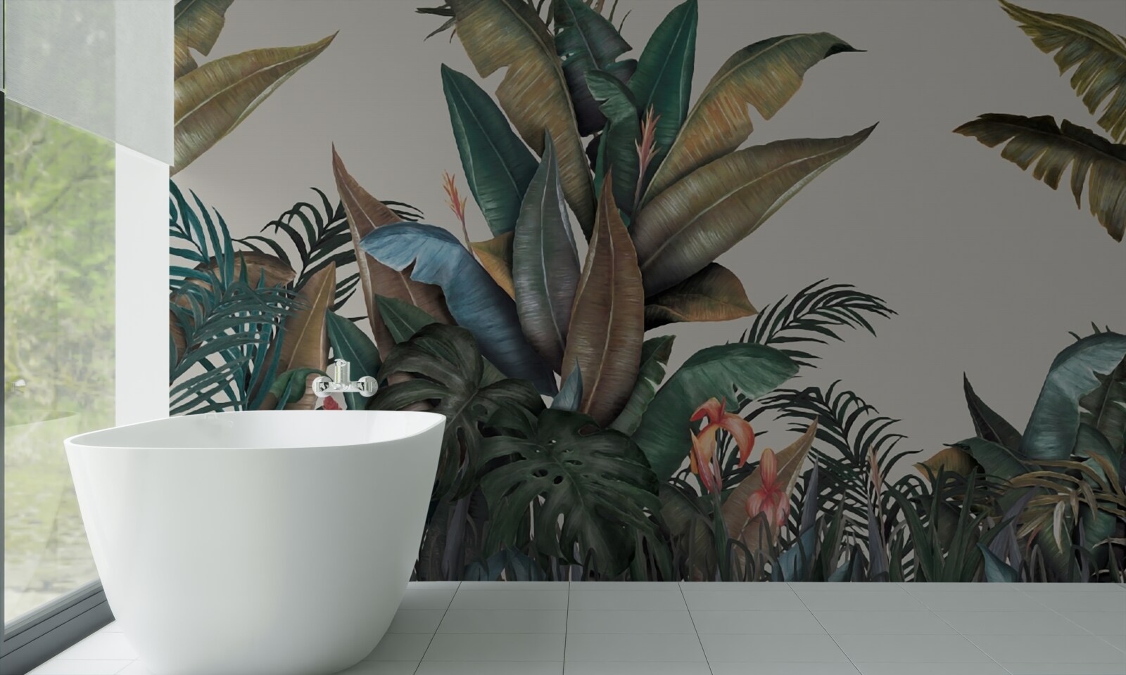 Fotobehang varen in een stortbui