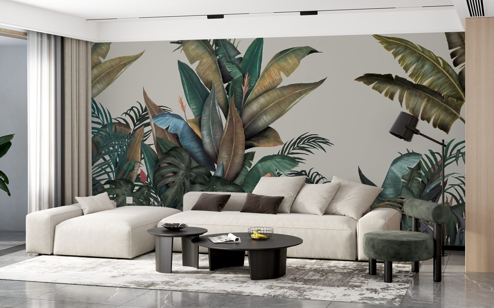 Fotobehang varen in een stortbui