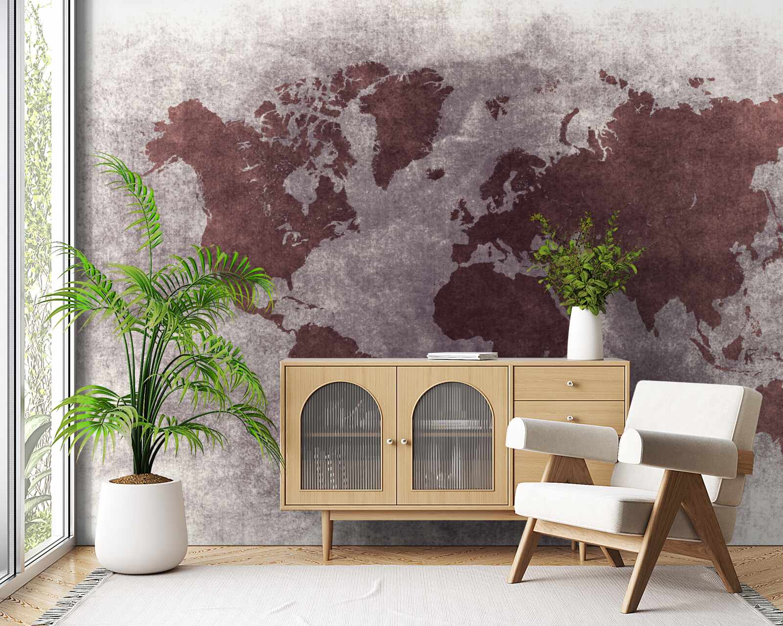 Fotobehang tussen wereldkaarten