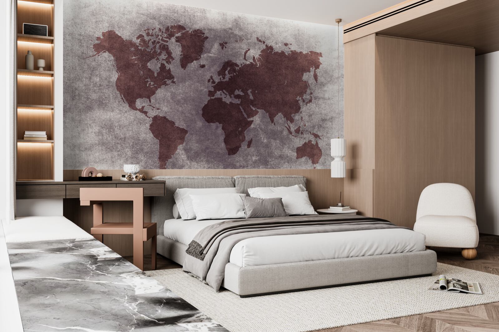 Fotobehang tussen wereldkaarten