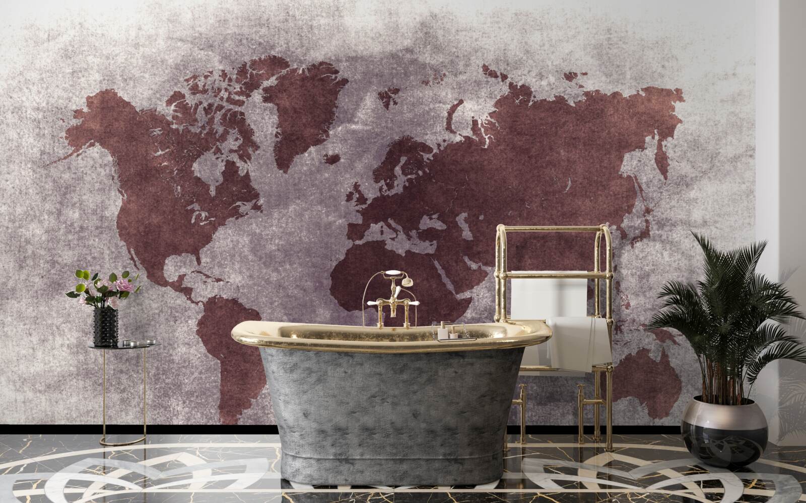 Fotobehang tussen wereldkaarten