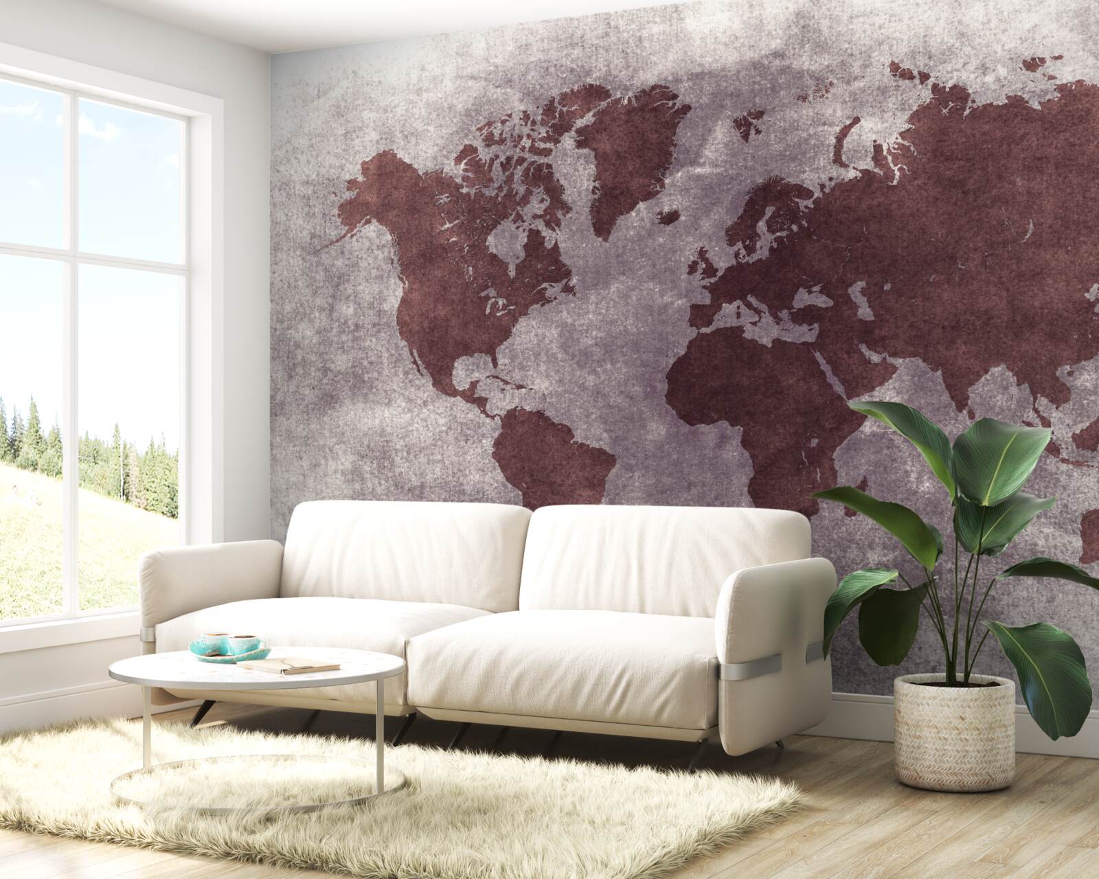 Fotobehang tussen wereldkaarten