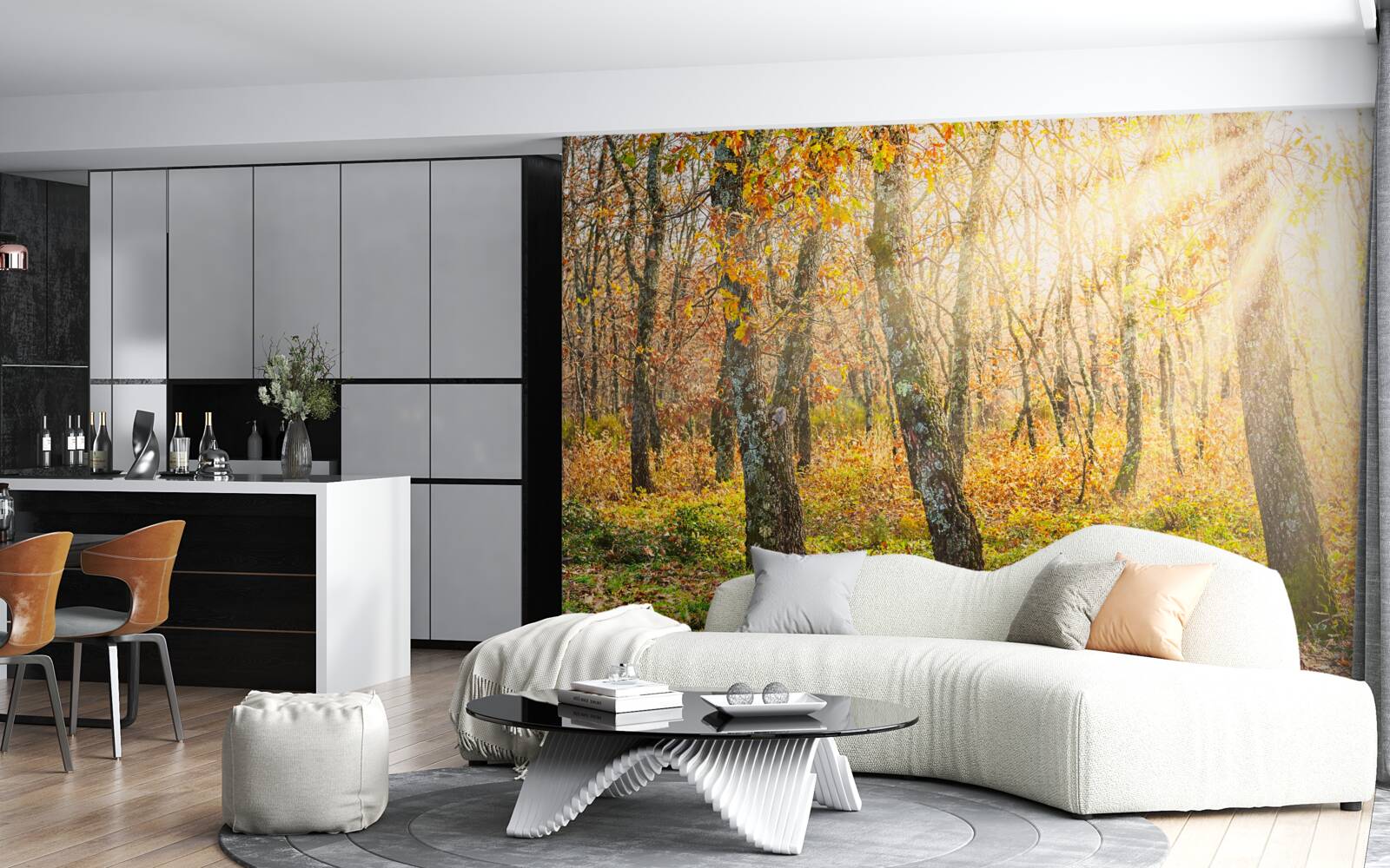 Fotobehang Dageraad in het herfstgewas