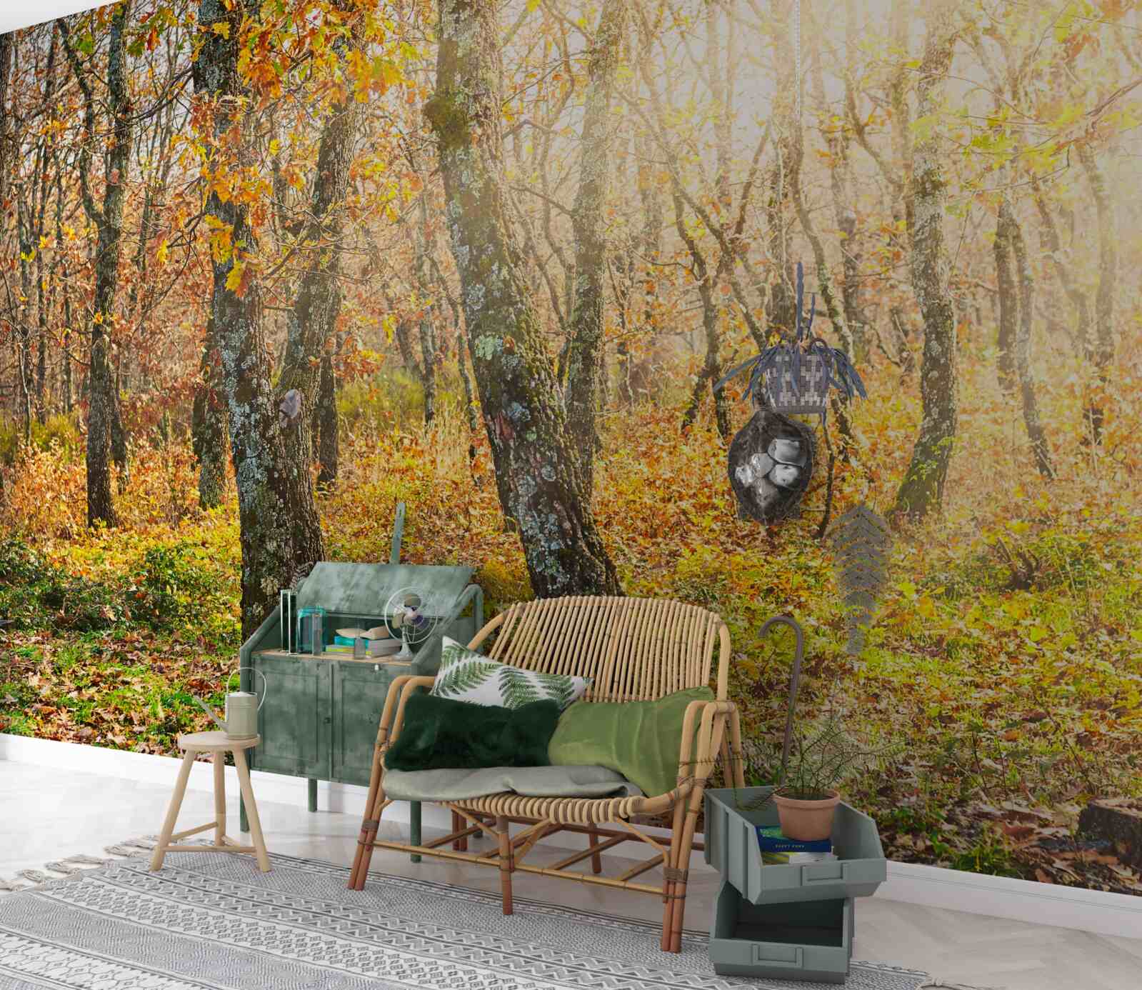 Fotobehang Dageraad in het herfstgewas