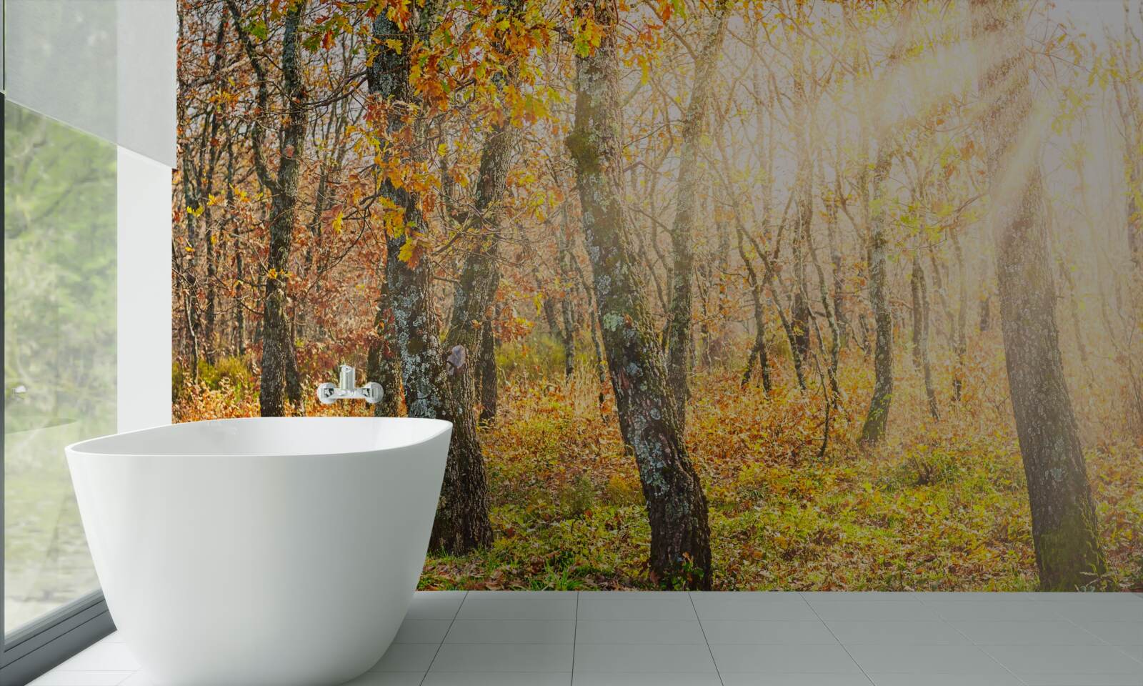 Fotobehang Dageraad in het herfstgewas