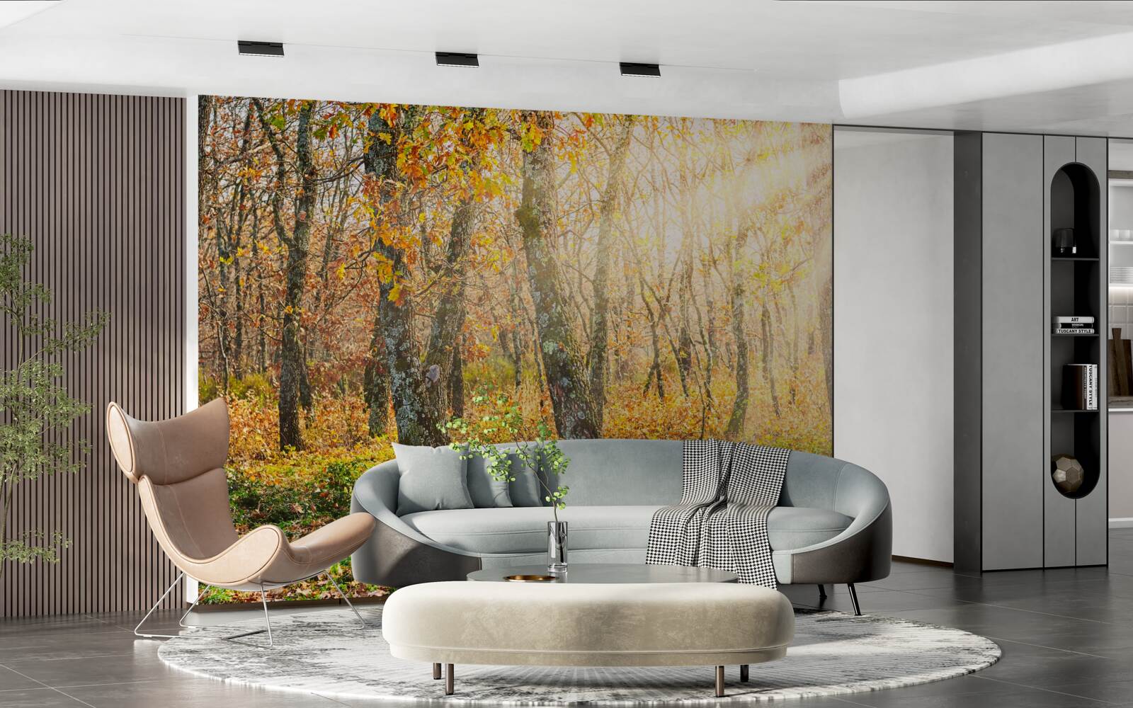 Fotobehang Dageraad in het herfstgewas