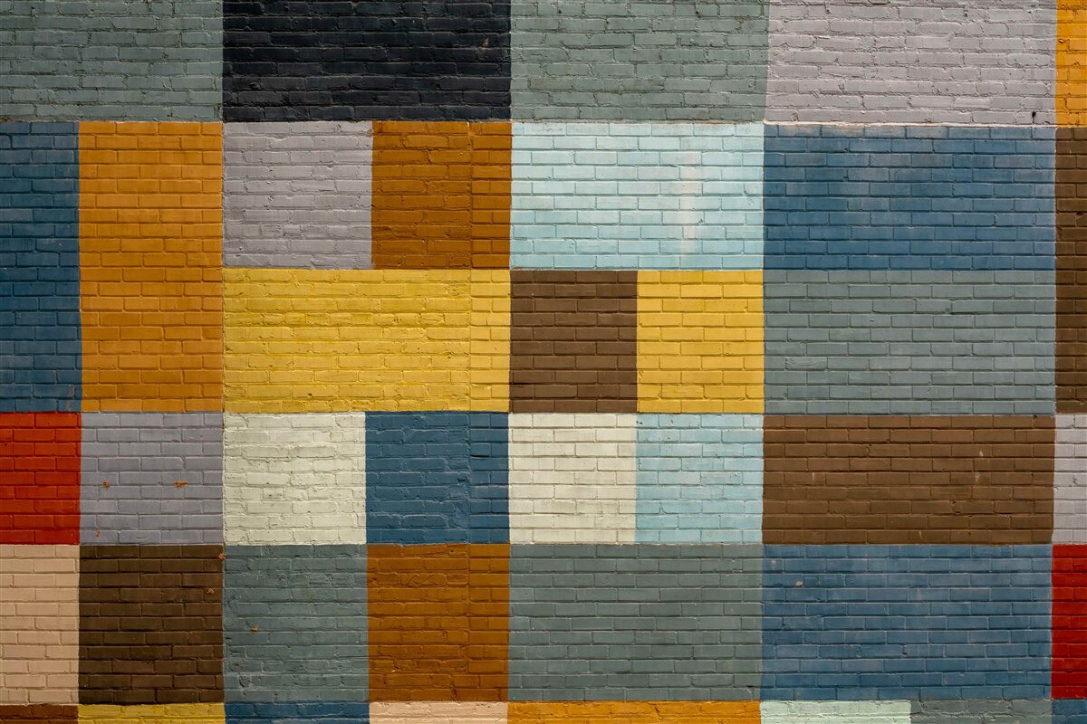 Fotobehang rechthoekige vormen in kleur