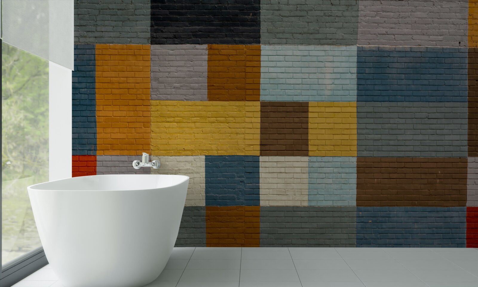 Fotobehang rechthoekige vormen in kleur