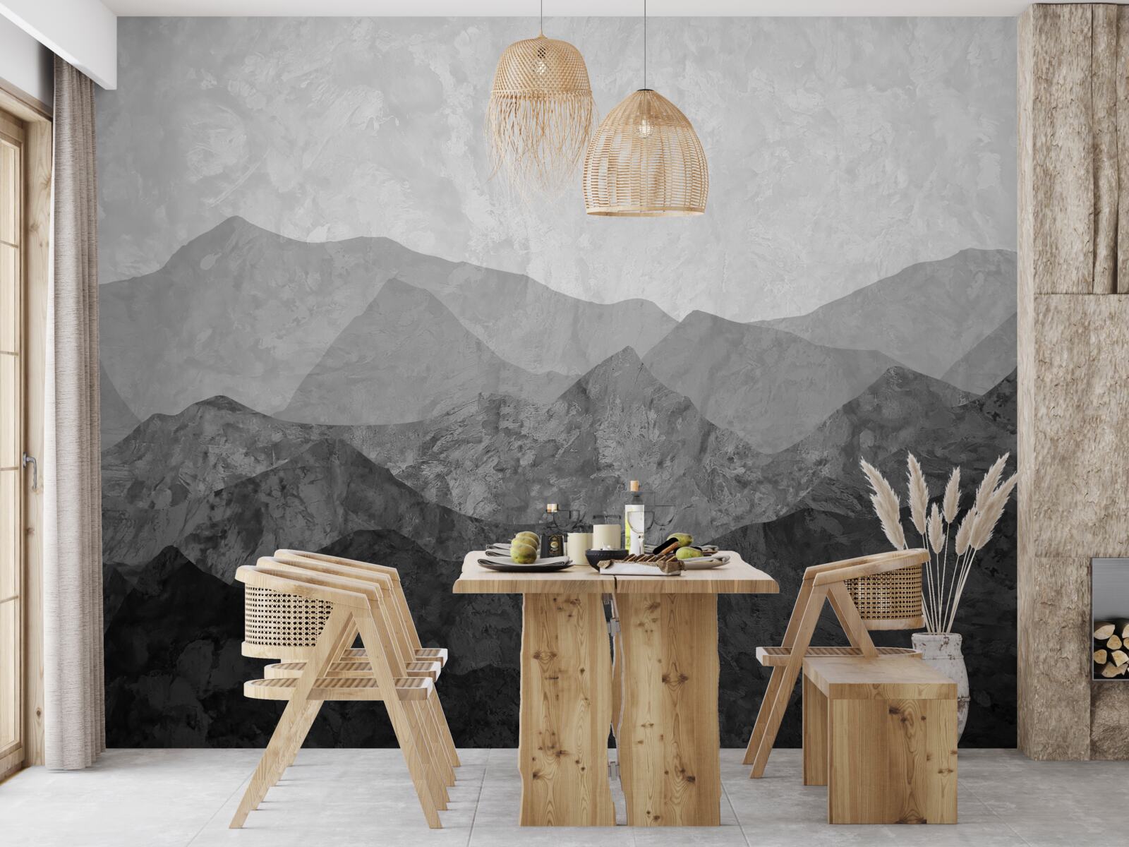 Fotobehang majestueuze bergketens